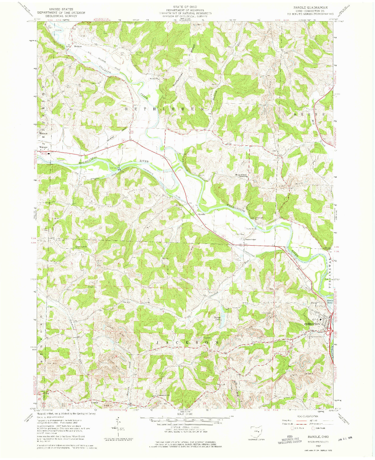 USGS 1:24000-SCALE QUADRANGLE FOR RANDLE, OH 1962