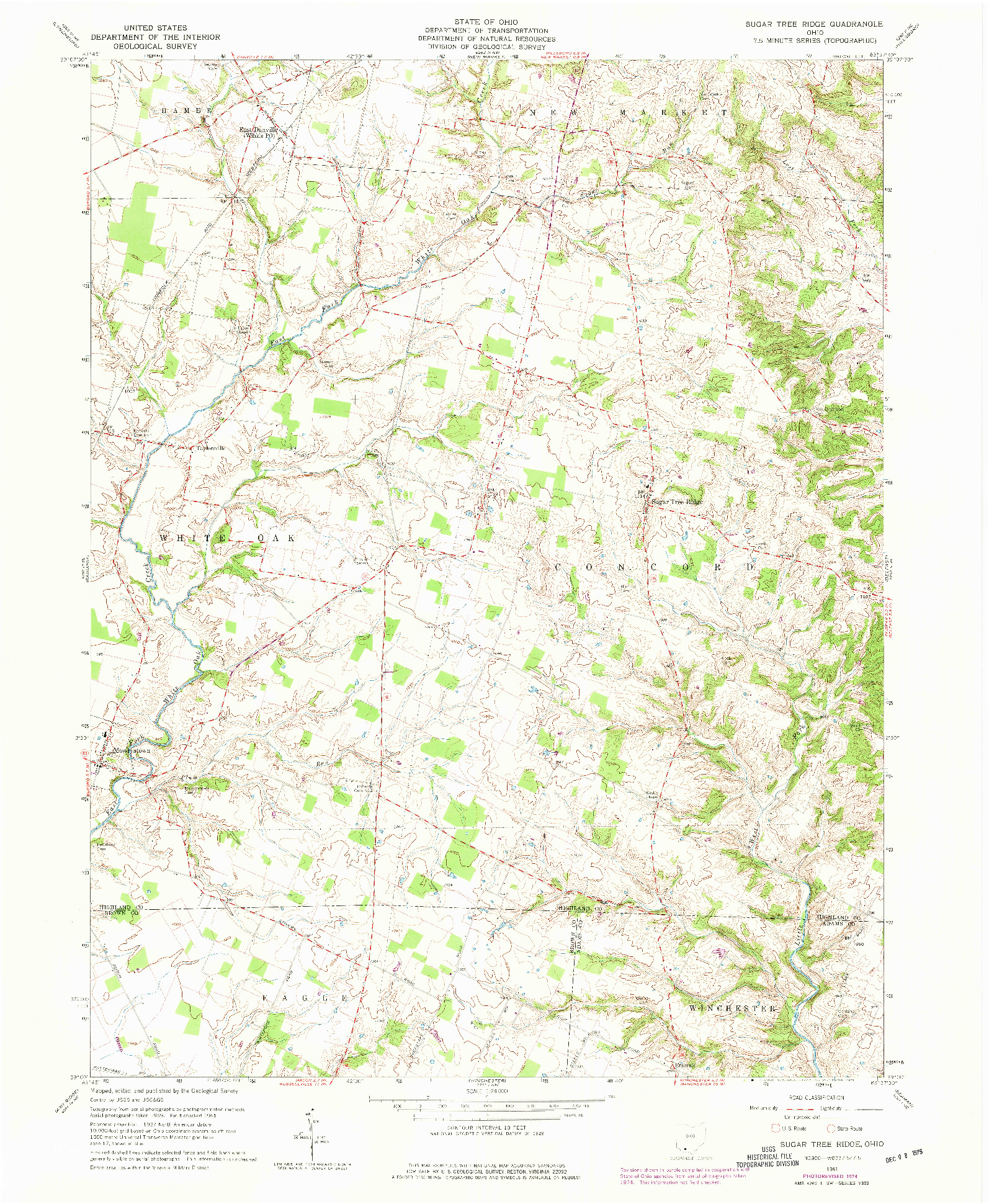 USGS 1:24000-SCALE QUADRANGLE FOR SUGAR TREE RIDGE, OH 1961