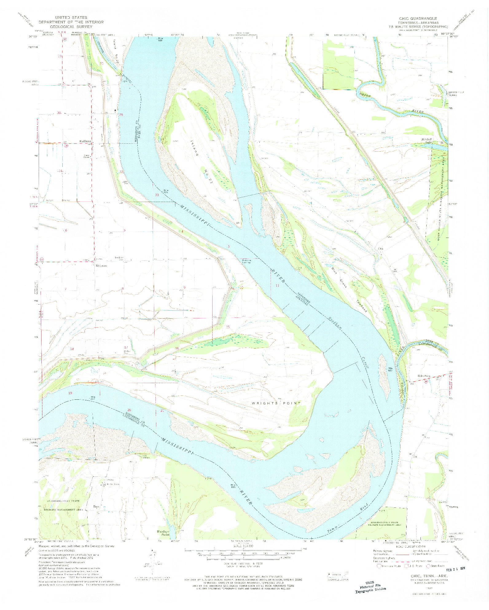 USGS 1:24000-SCALE QUADRANGLE FOR CHIC, TN 1972