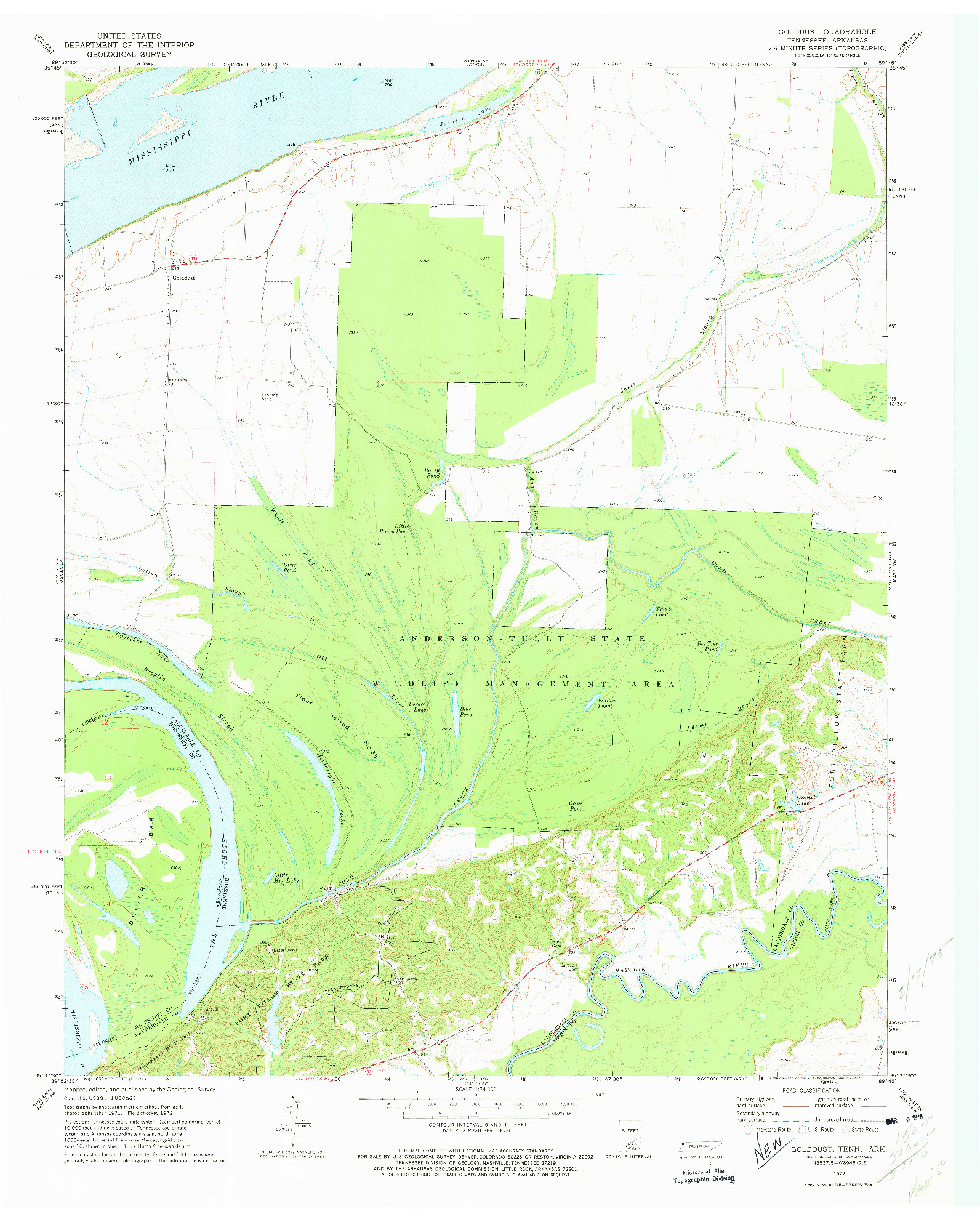 USGS 1:24000-SCALE QUADRANGLE FOR GOLDDUST, TN 1972