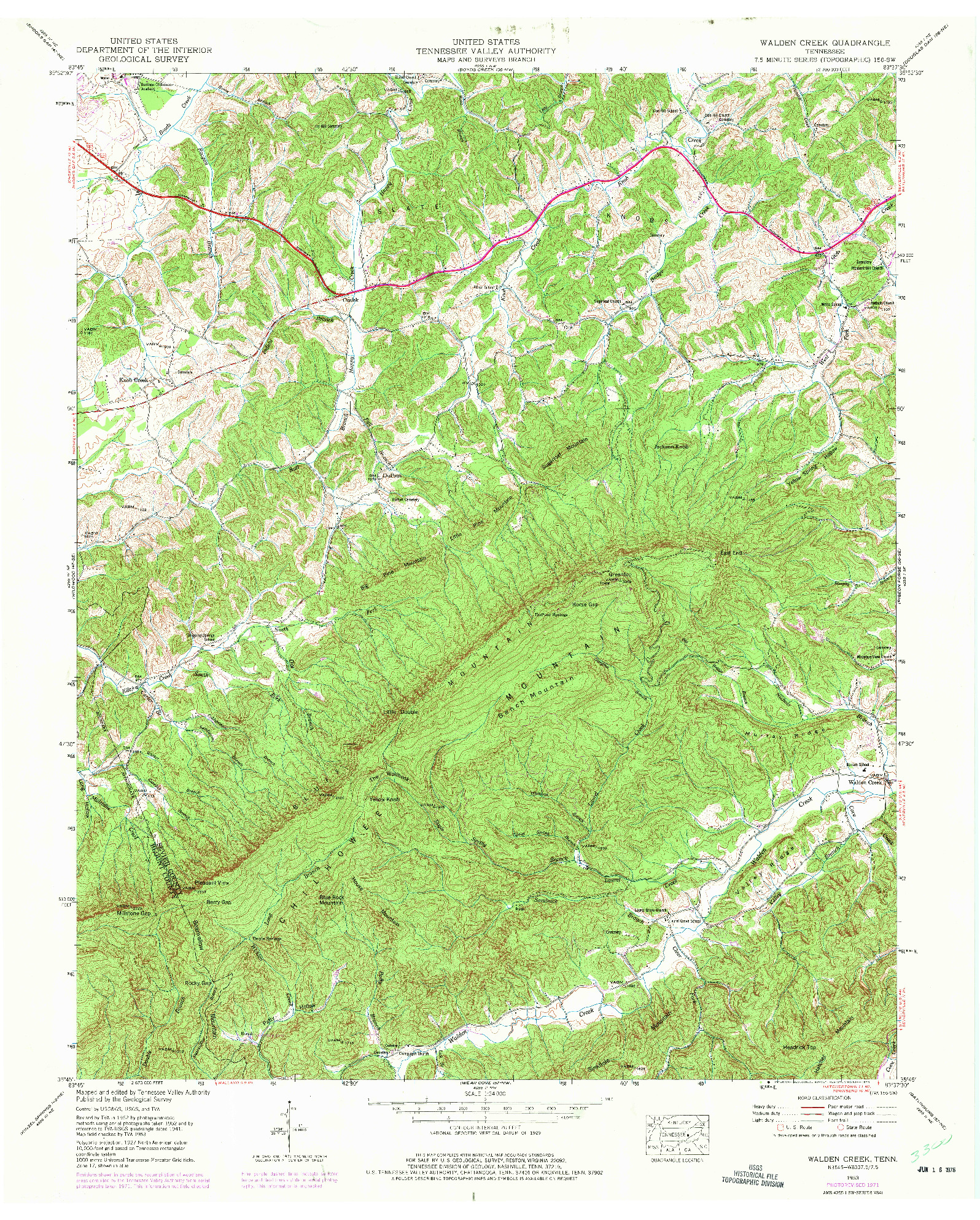 USGS 1:24000-SCALE QUADRANGLE FOR WALDEN CREEK, TN 1953