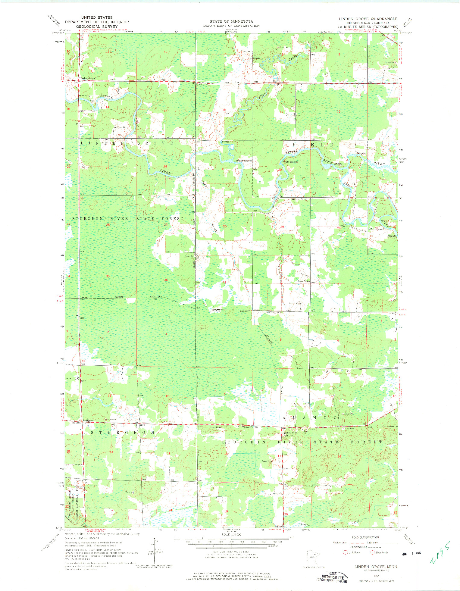 USGS 1:24000-SCALE QUADRANGLE FOR LINDEN GROVE, MN 1964