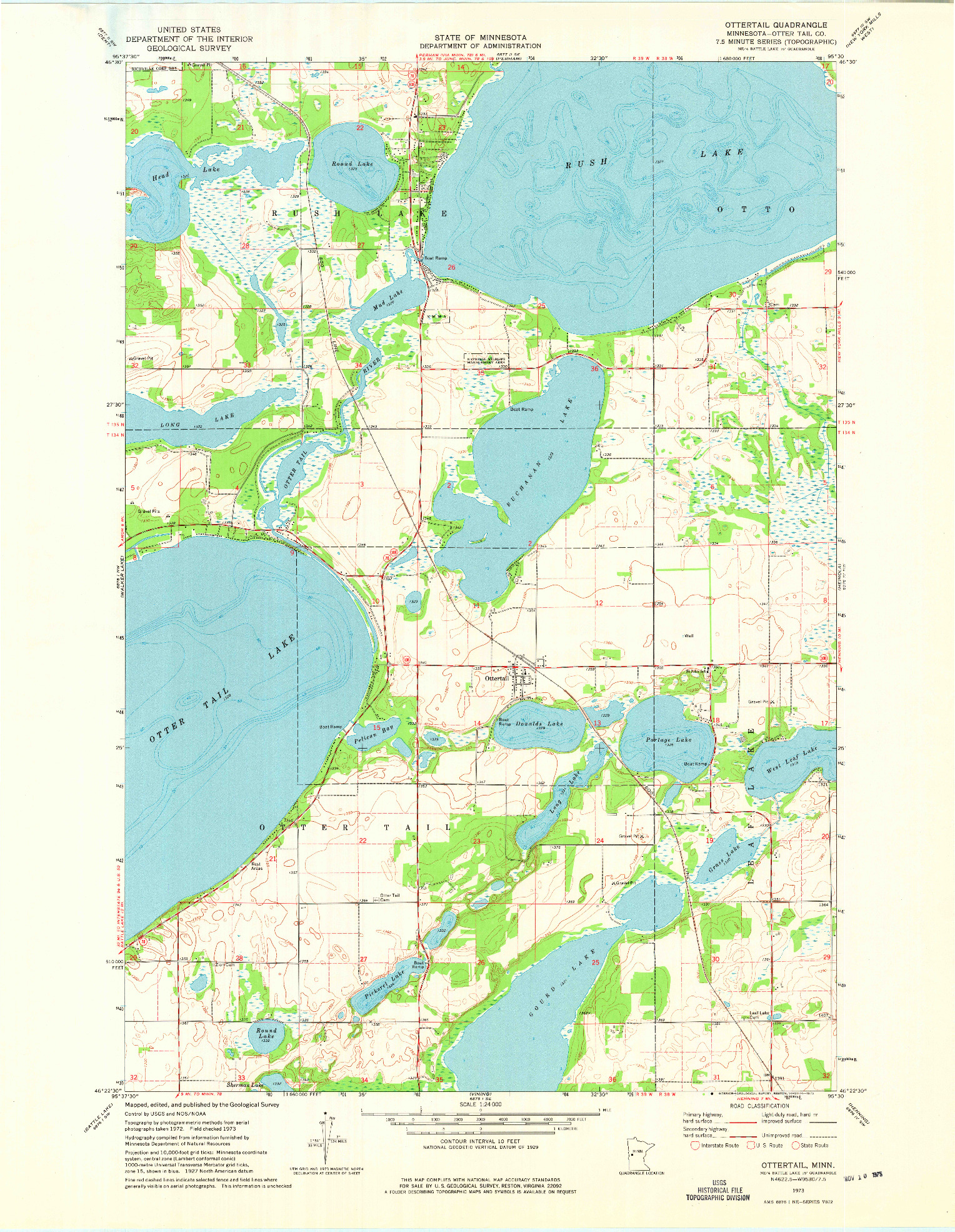 USGS 1:24000-SCALE QUADRANGLE FOR OTTERTAIL, MN 1973
