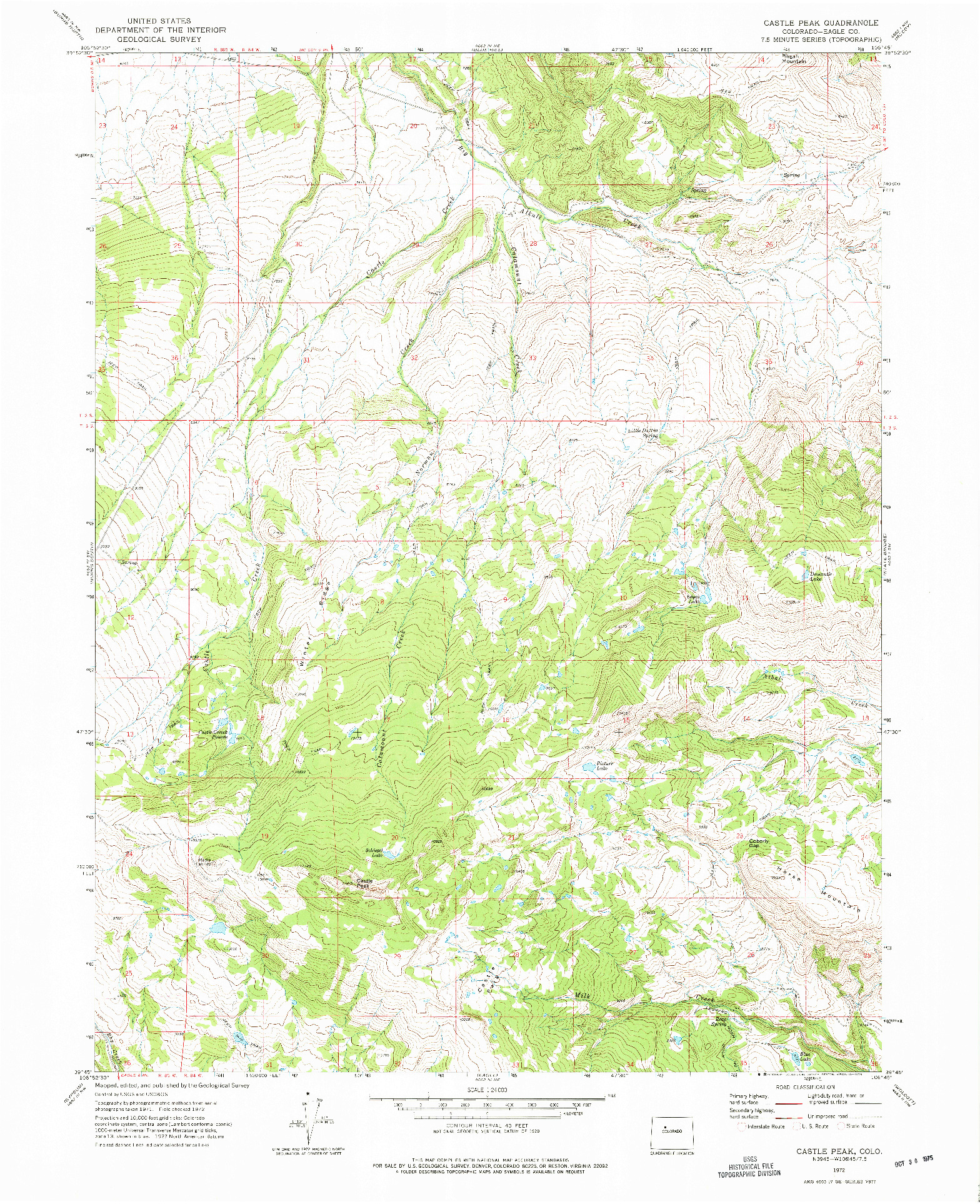 USGS 1:24000-SCALE QUADRANGLE FOR CASTLE PEAK, CO 1972