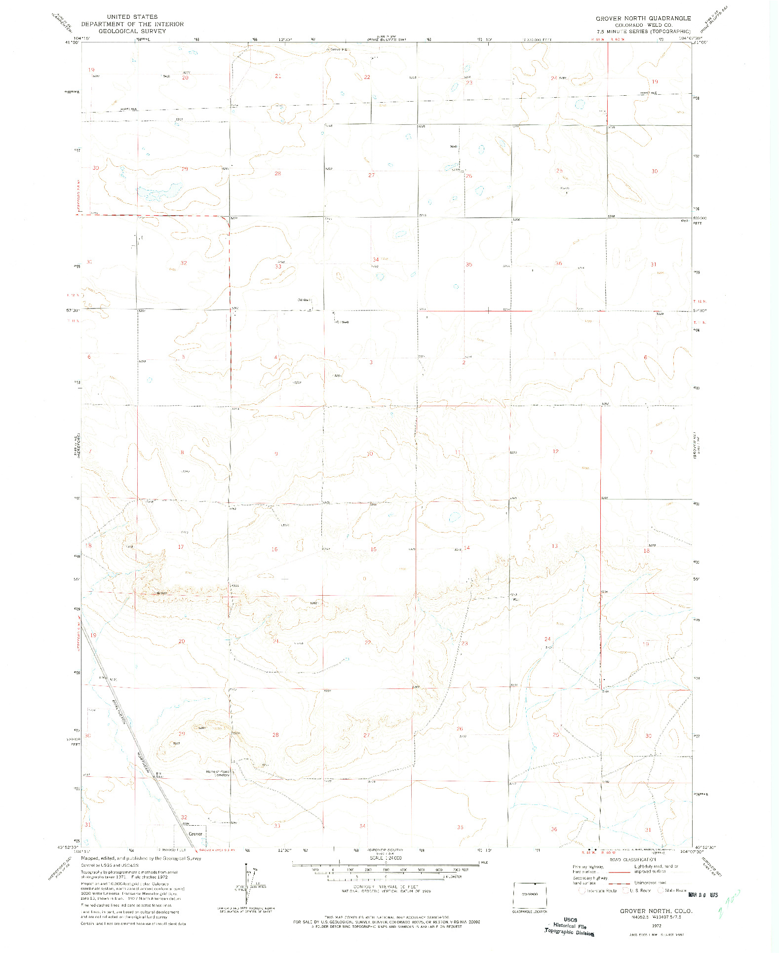 USGS 1:24000-SCALE QUADRANGLE FOR GROVER NORTH, CO 1972