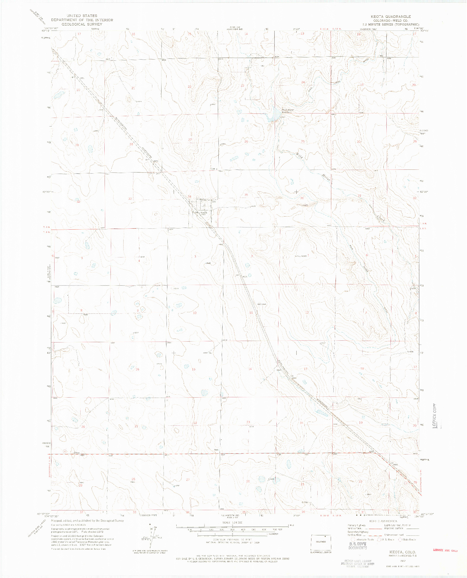 USGS 1:24000-SCALE QUADRANGLE FOR KEOTA, CO 1972
