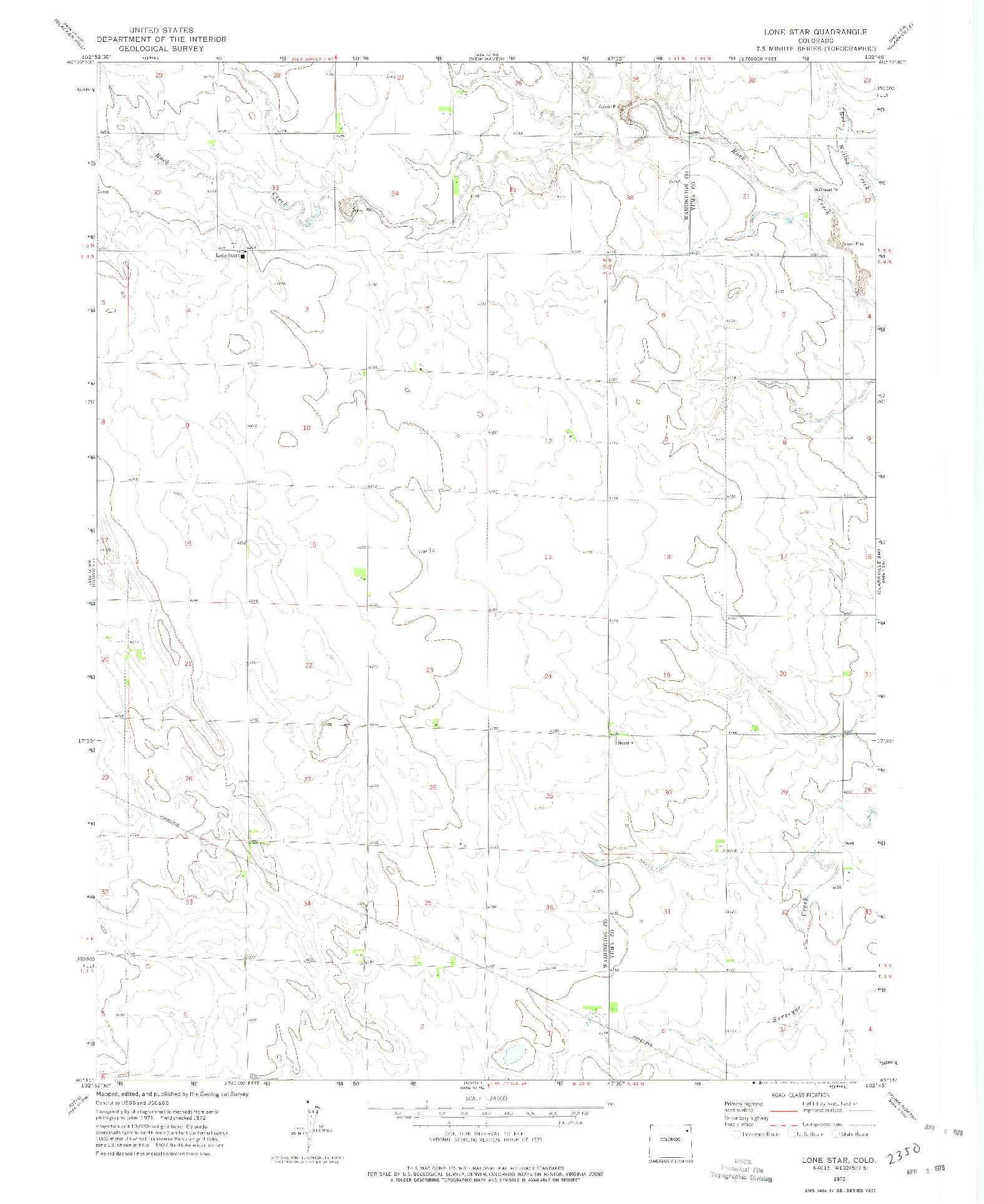 USGS 1:24000-SCALE QUADRANGLE FOR LONE STAR, CO 1972