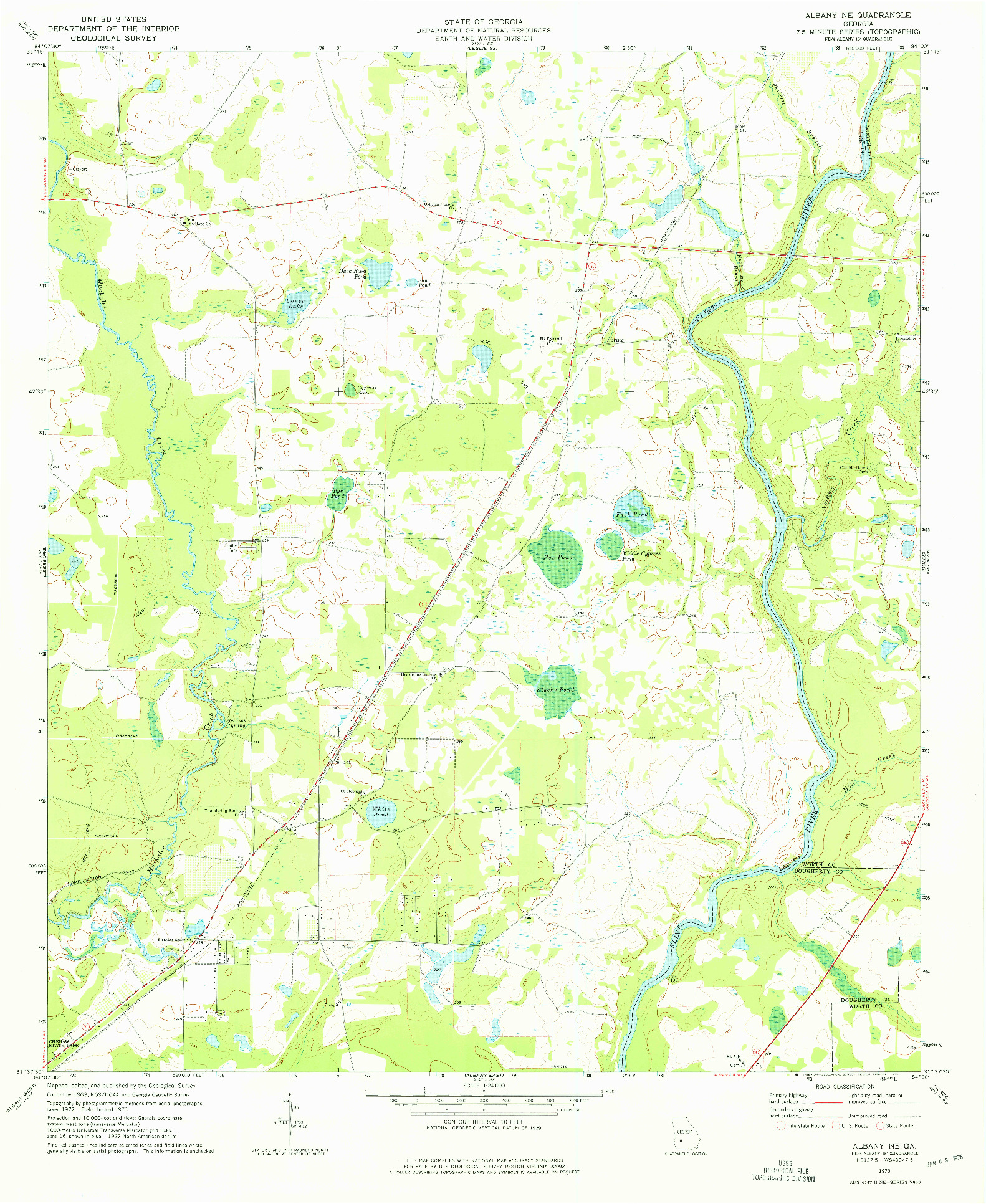 USGS 1:24000-SCALE QUADRANGLE FOR ALBANY NE, GA 1973