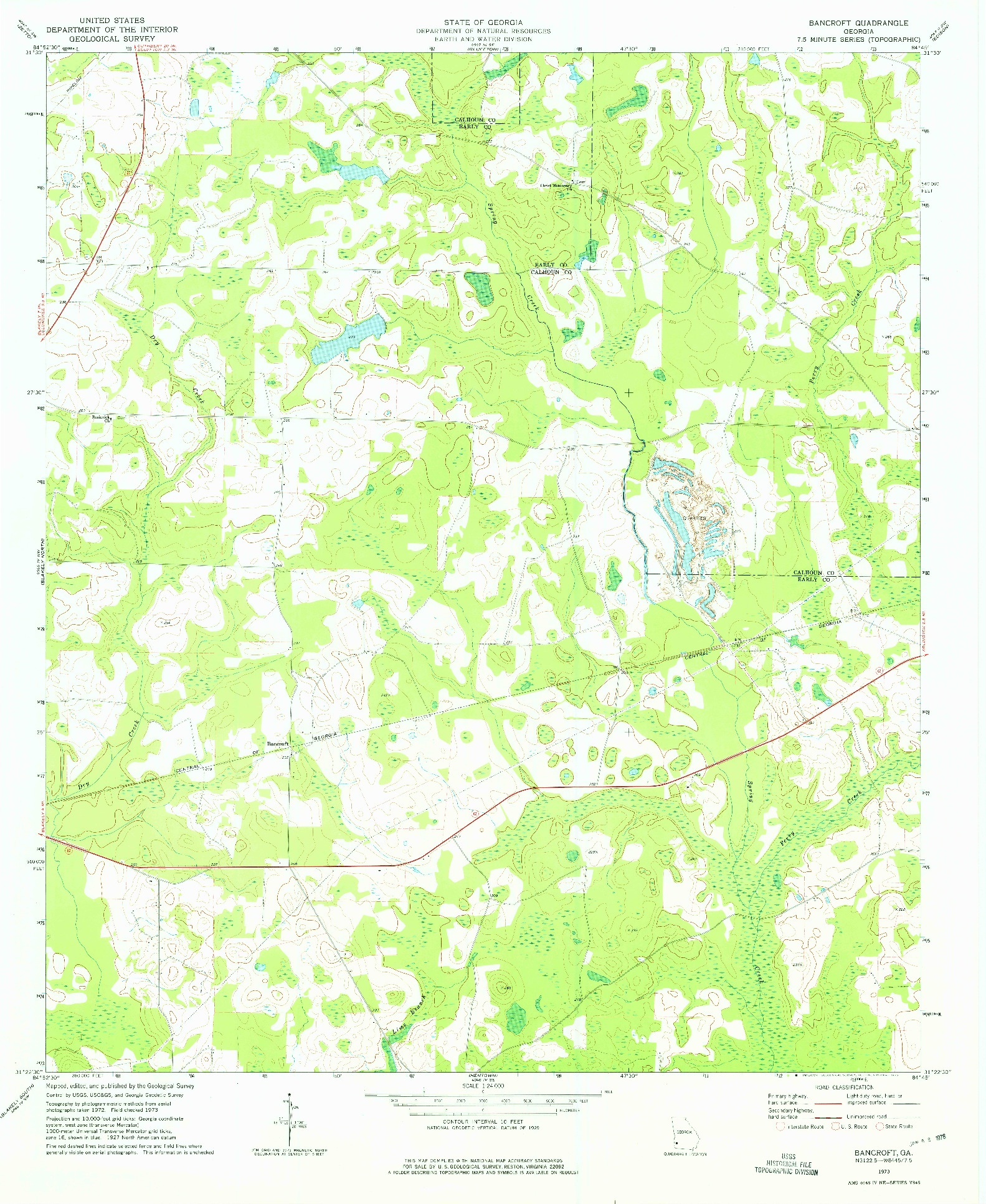 USGS 1:24000-SCALE QUADRANGLE FOR BANCROFT, GA 1973