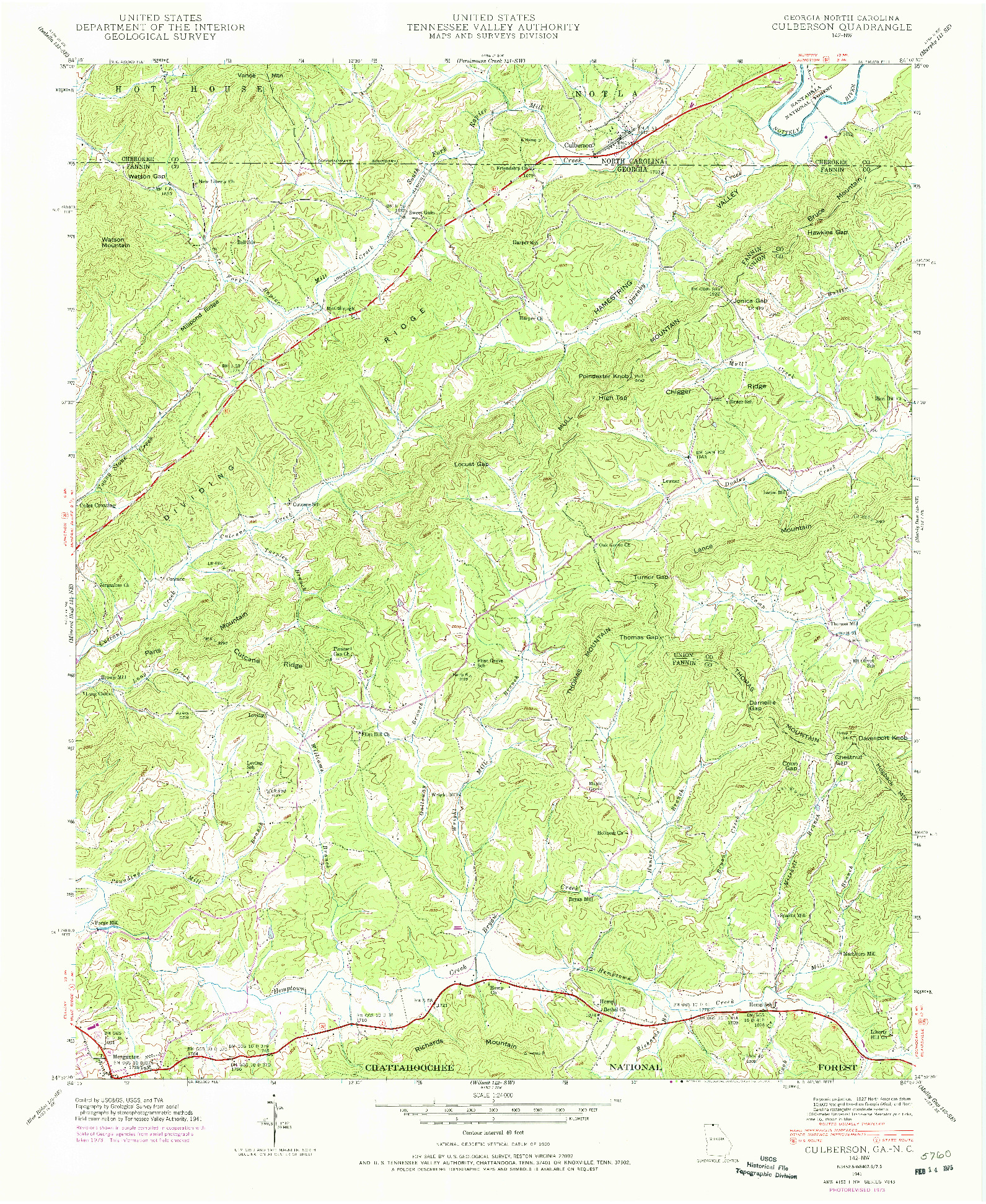 USGS 1:24000-SCALE QUADRANGLE FOR CULBERSON, GA 1941