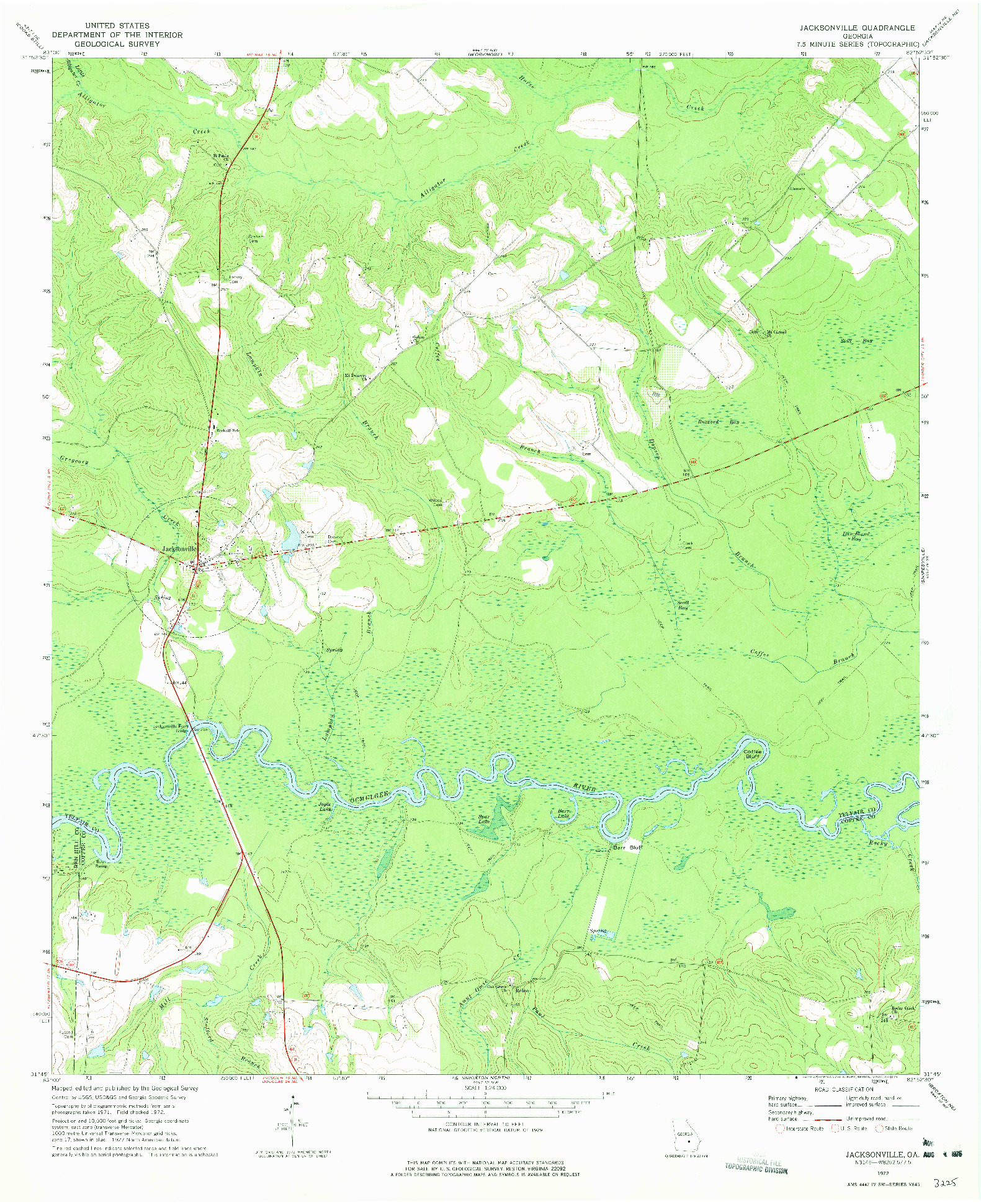 USGS 1:24000-SCALE QUADRANGLE FOR JACKSONVILLE, GA 1972