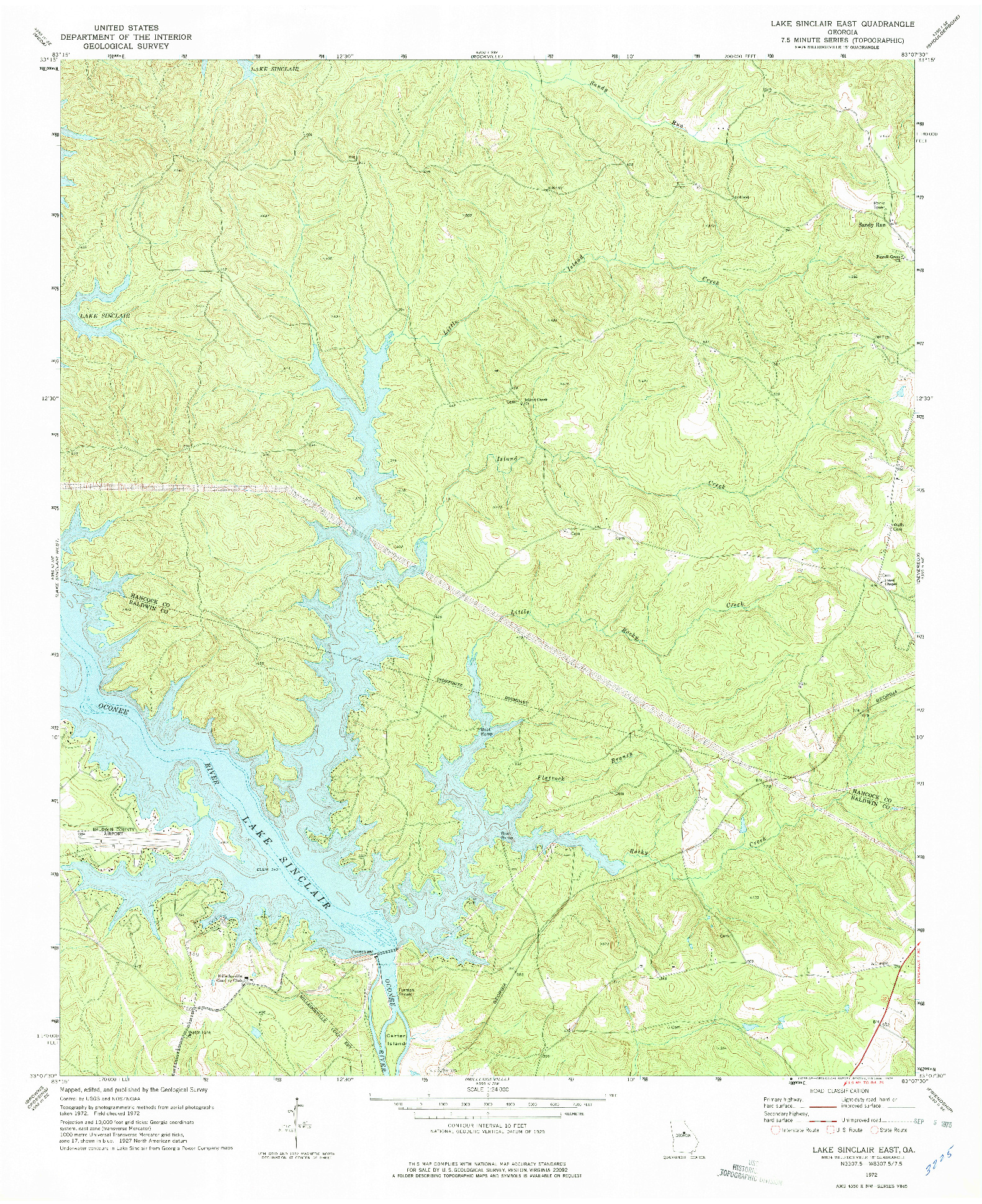 USGS 1:24000-SCALE QUADRANGLE FOR LAKE SINCLAIR EAST, GA 1972