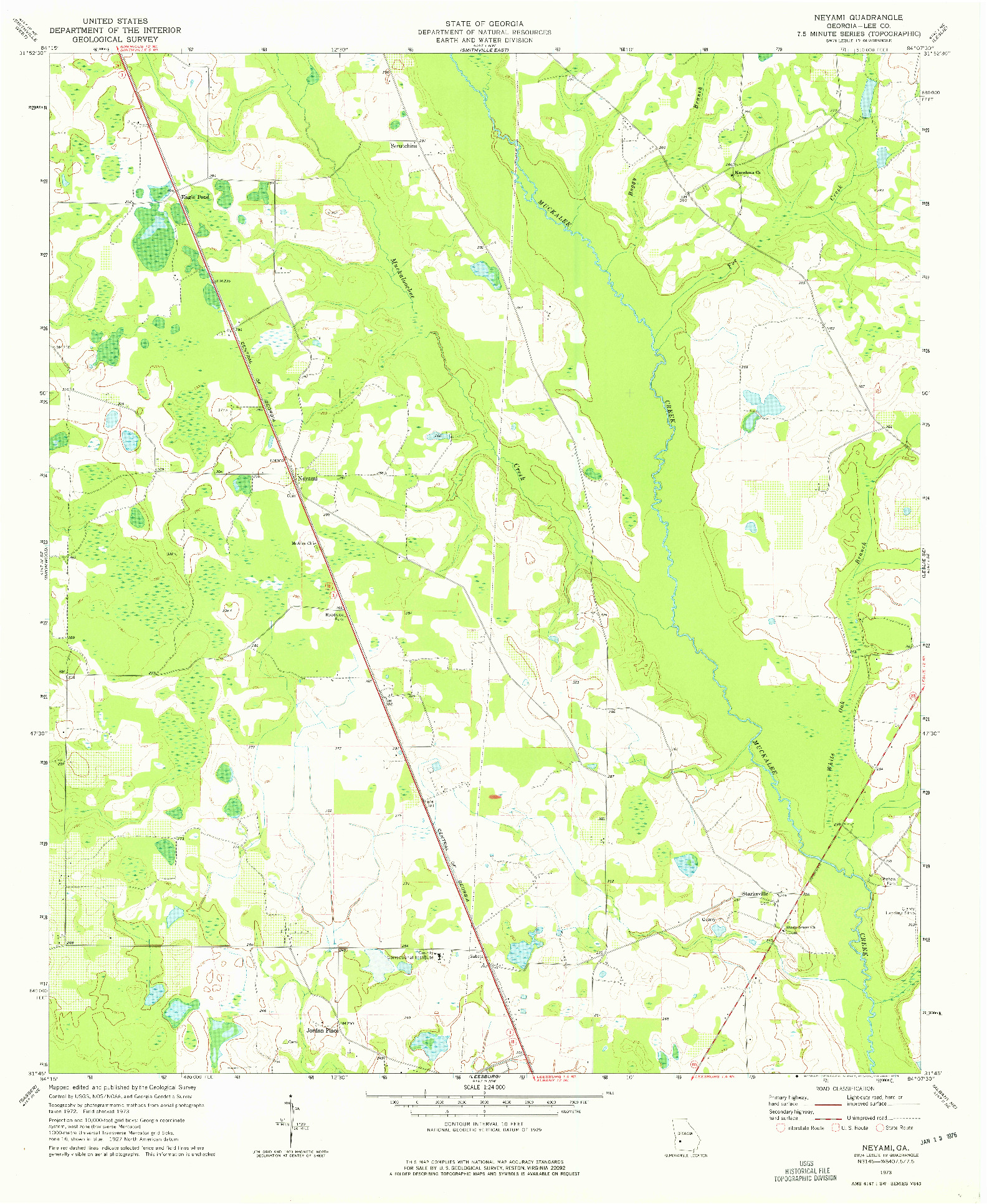USGS 1:24000-SCALE QUADRANGLE FOR NEYAMI, GA 1973