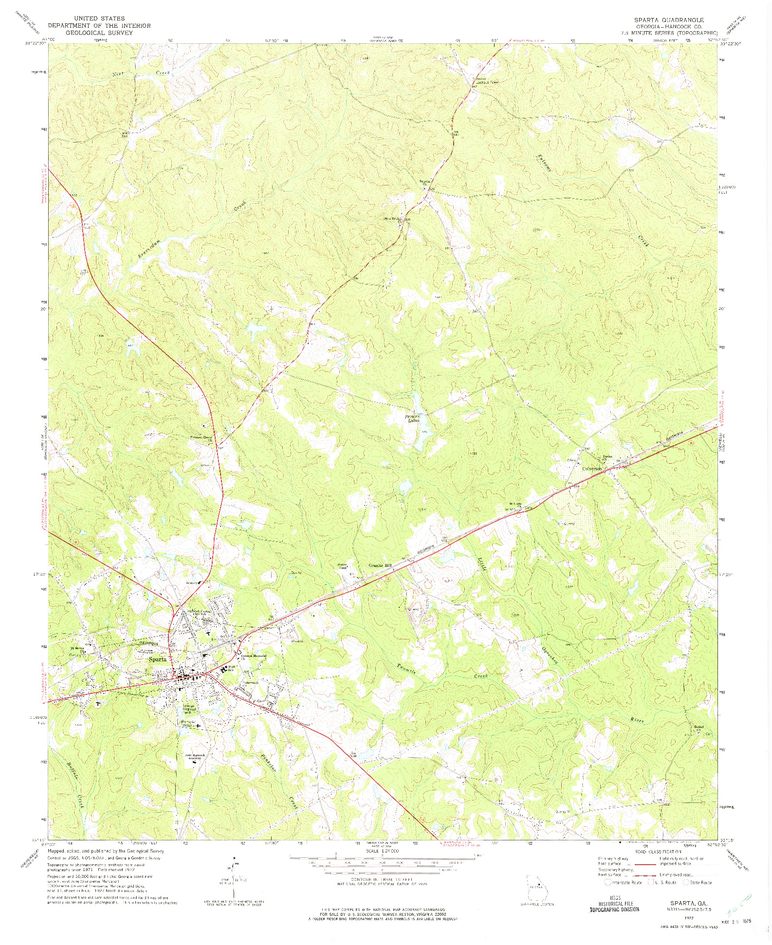 USGS 1:24000-SCALE QUADRANGLE FOR SPARTA, GA 1972