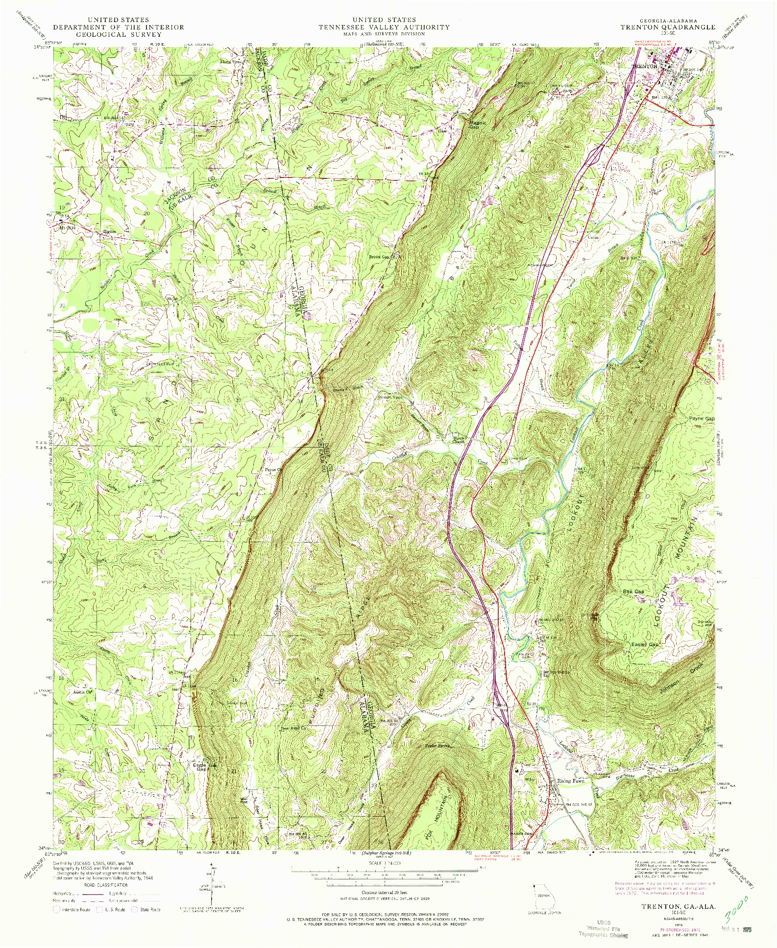 USGS 1:24000-SCALE QUADRANGLE FOR TRENTON, GA 1946