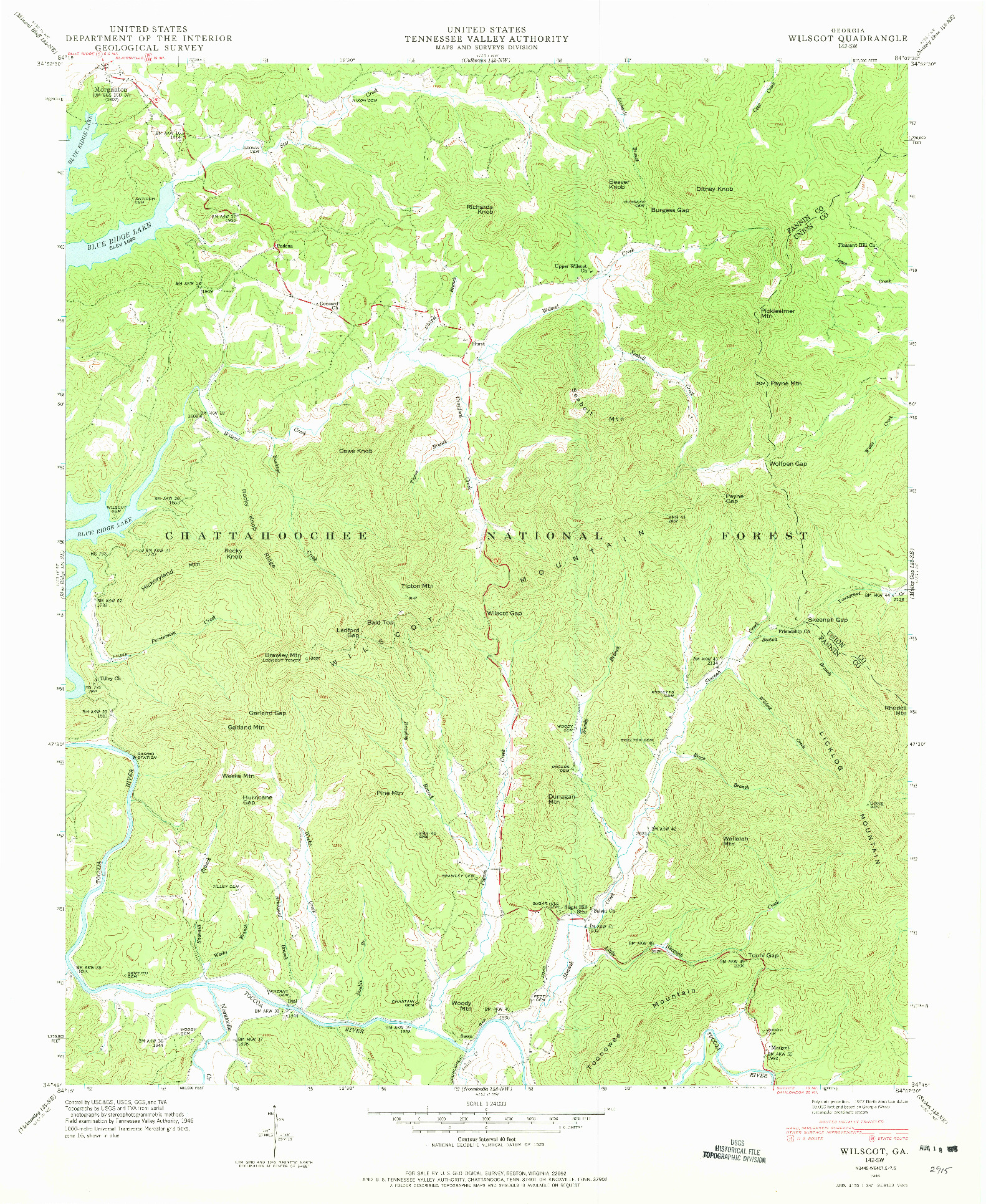 USGS 1:24000-SCALE QUADRANGLE FOR WILSCOT, GA 1946