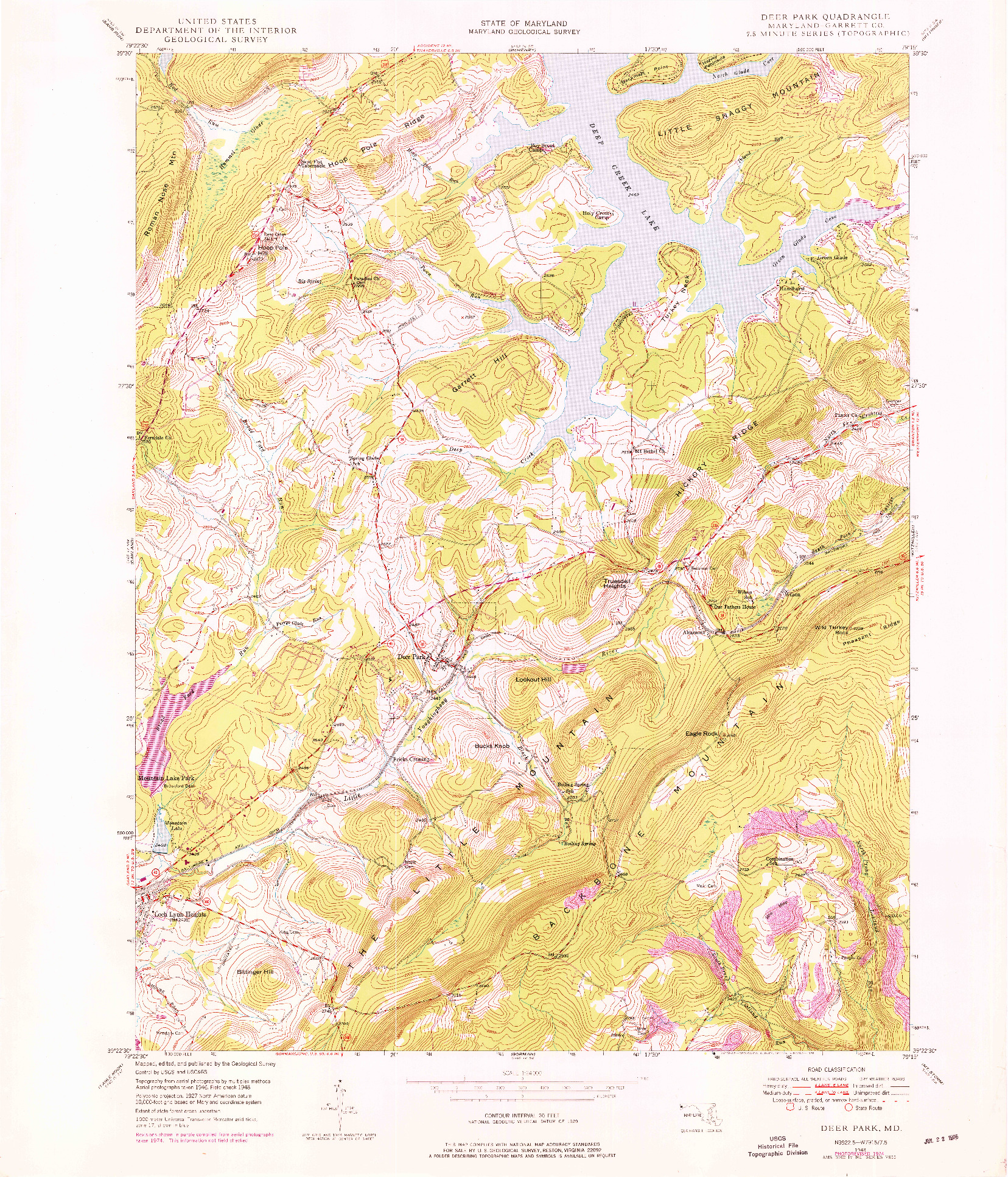 USGS 1:24000-SCALE QUADRANGLE FOR DEER PARK, MD 1948