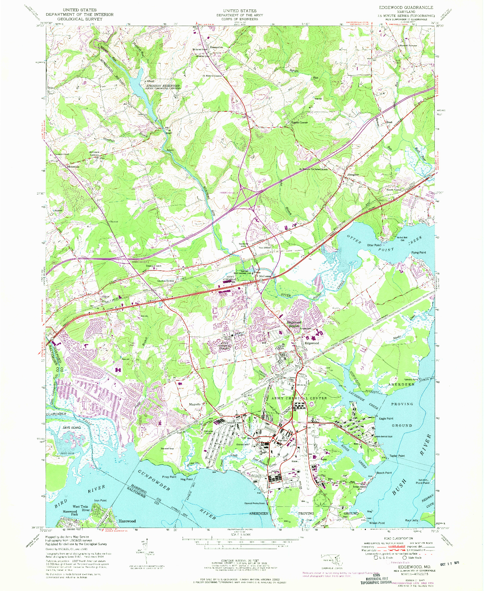 USGS 1:24000-SCALE QUADRANGLE FOR EDGEWOOD, MD 1949