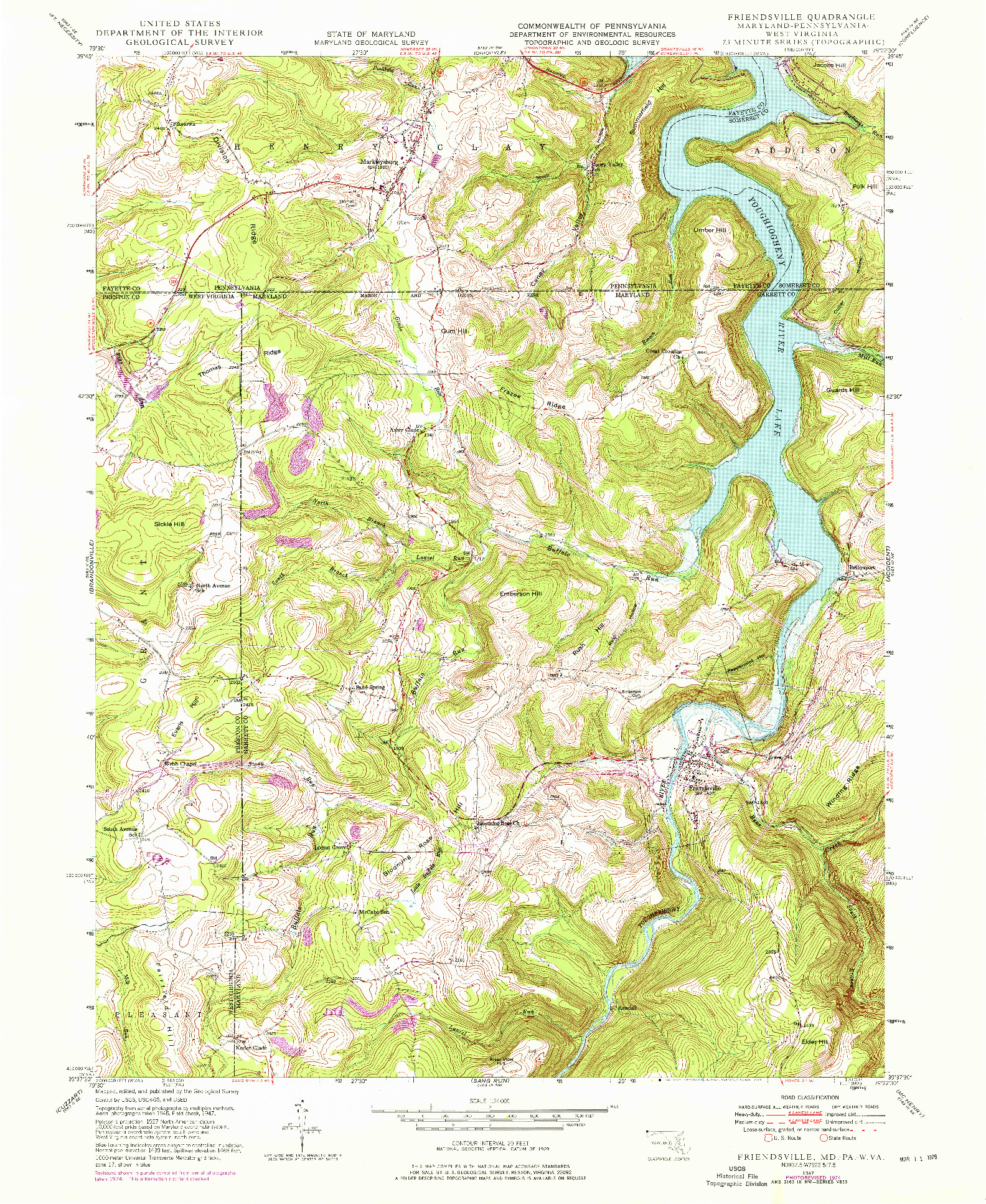 USGS 1:24000-SCALE QUADRANGLE FOR FRIENDSVILLE, MD 1947