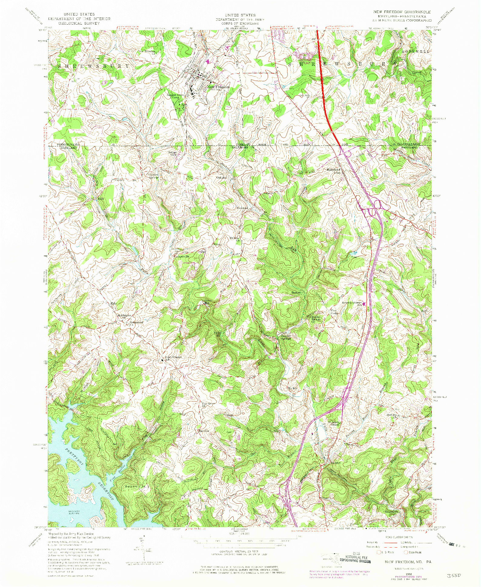 USGS 1:24000-SCALE QUADRANGLE FOR NEW FREEDOM, MD 1958