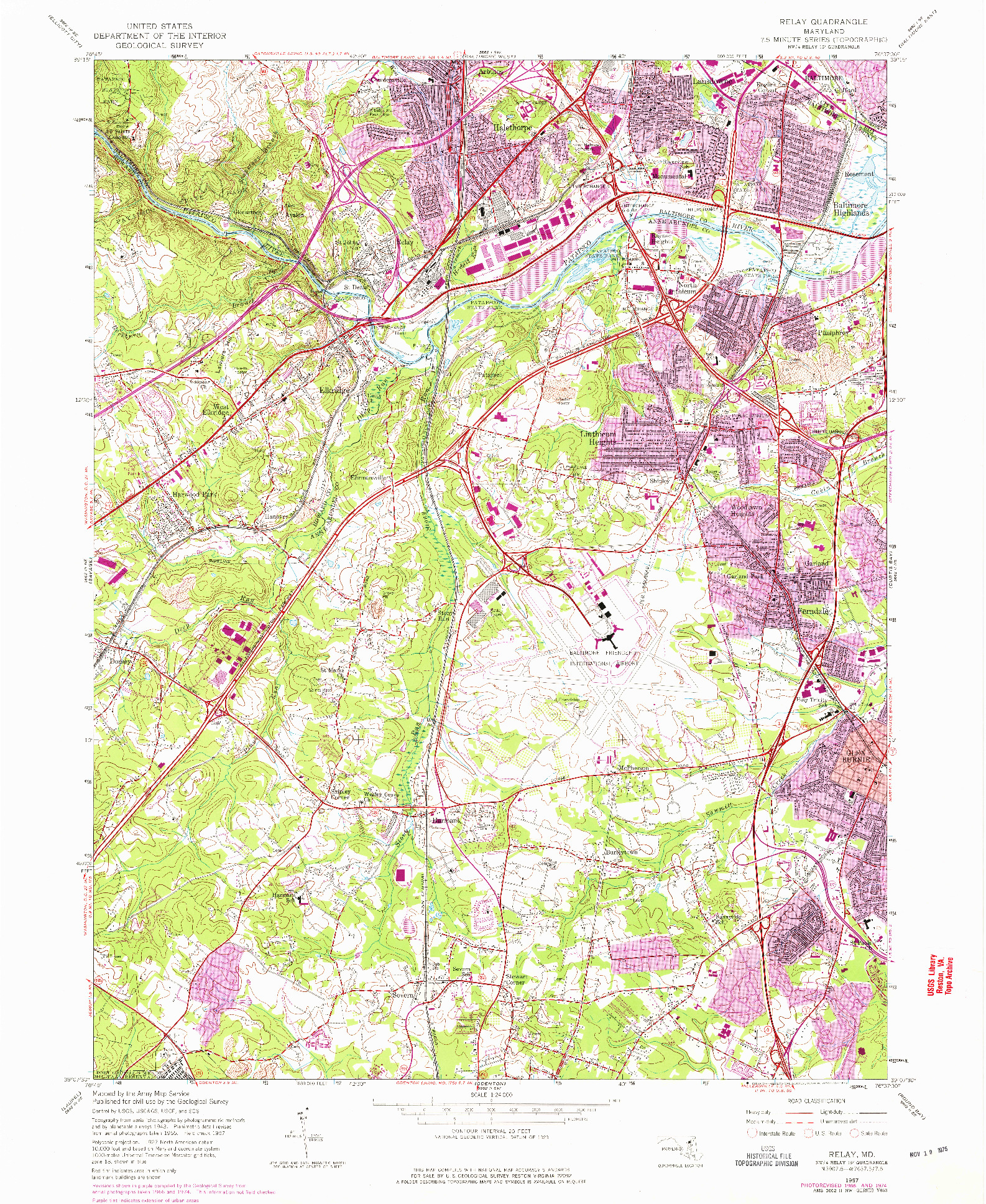 USGS 1:24000-SCALE QUADRANGLE FOR RELAY, MD 1957