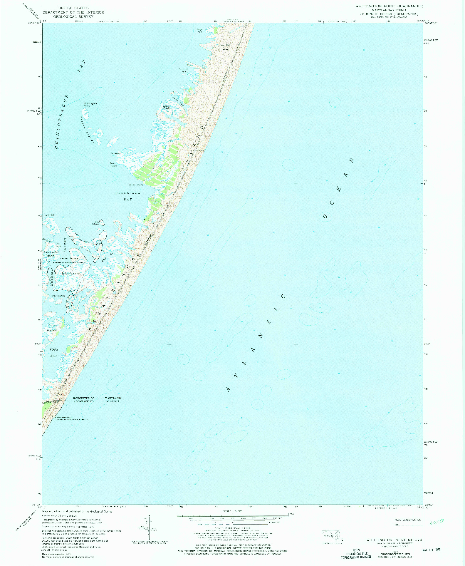 USGS 1:24000-SCALE QUADRANGLE FOR WHITTINGTON POINT, MD 1964