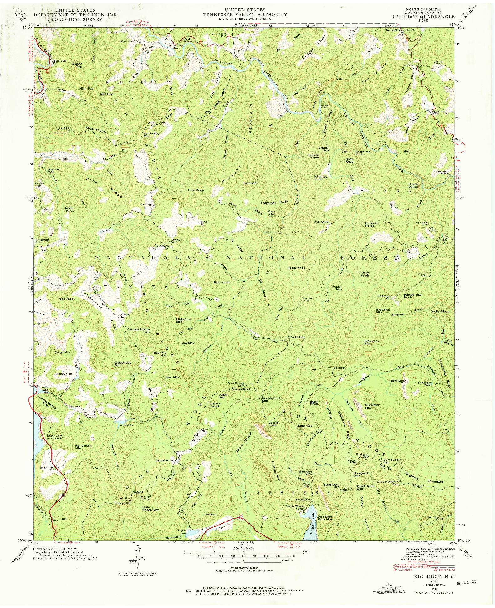 USGS 1:24000-SCALE QUADRANGLE FOR BIG RIDGE, NC 1946