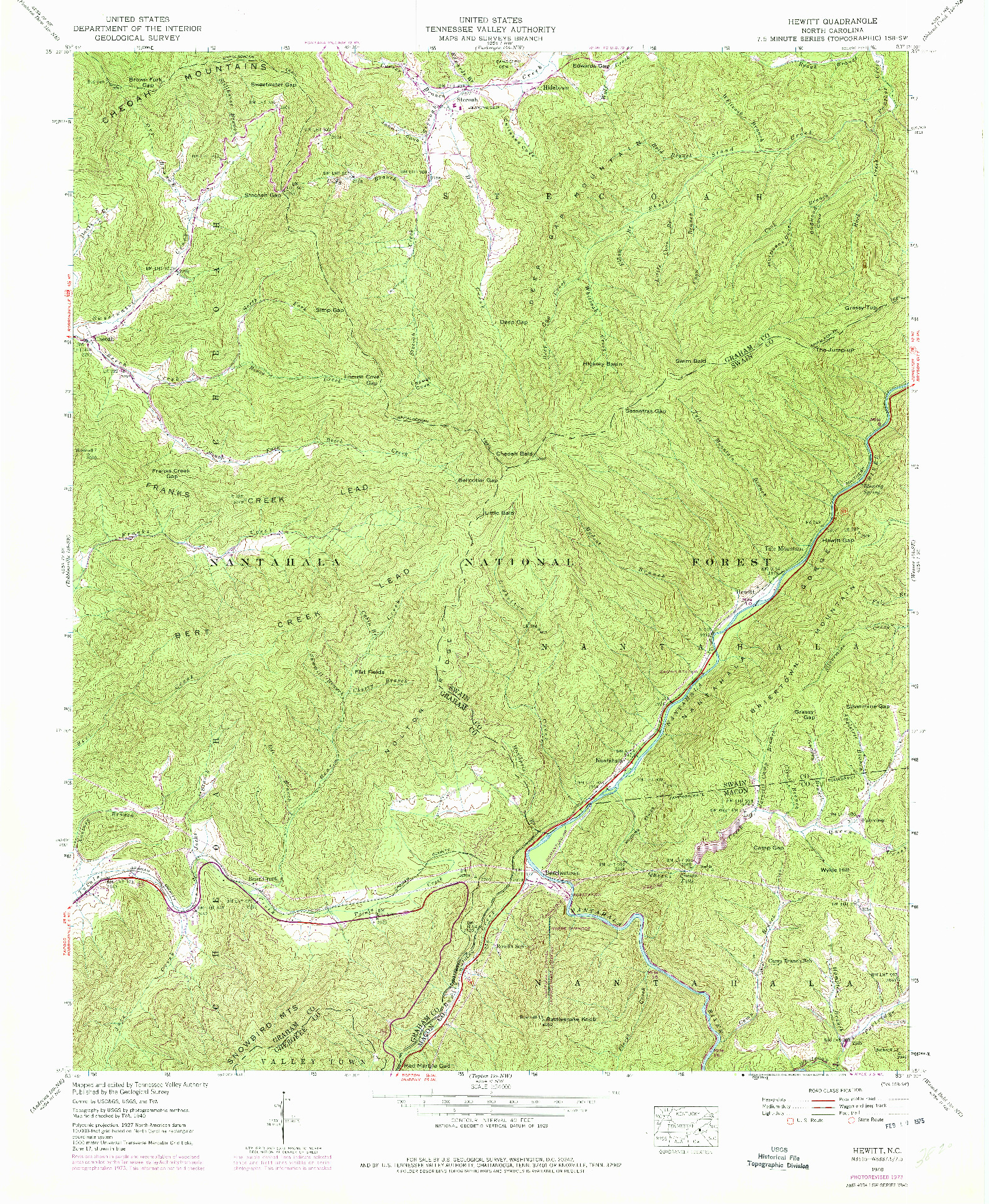 USGS 1:24000-SCALE QUADRANGLE FOR HEWITT, NC 1940