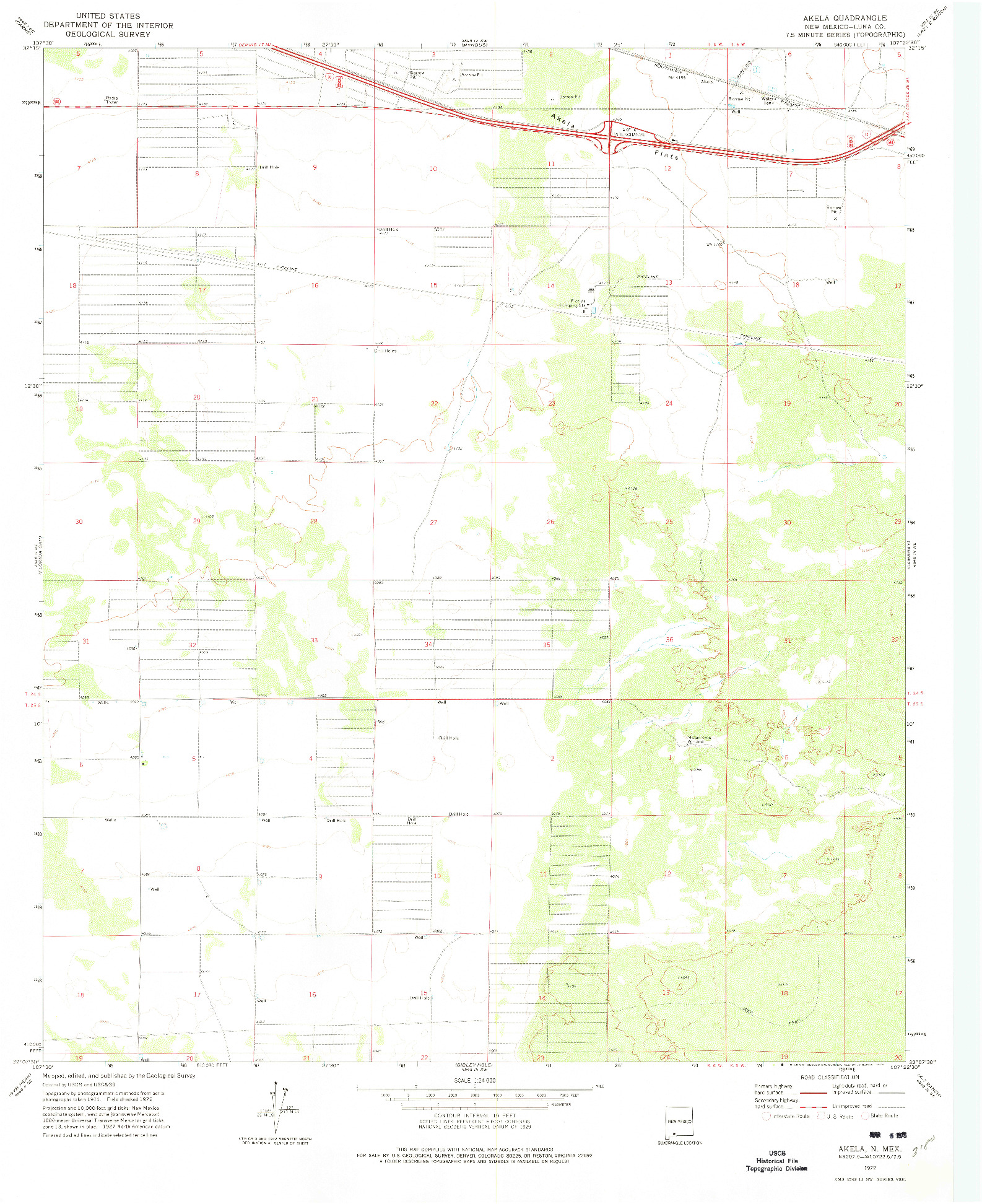 USGS 1:24000-SCALE QUADRANGLE FOR AKELA, NM 1972