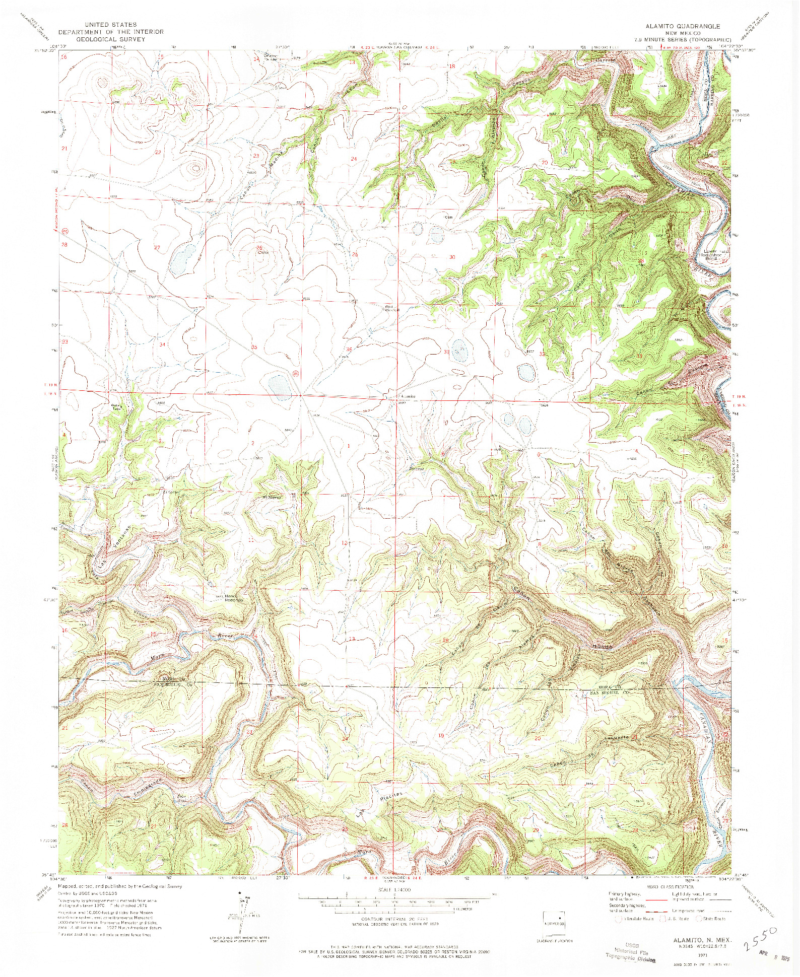 USGS 1:24000-SCALE QUADRANGLE FOR ALAMITO, NM 1971