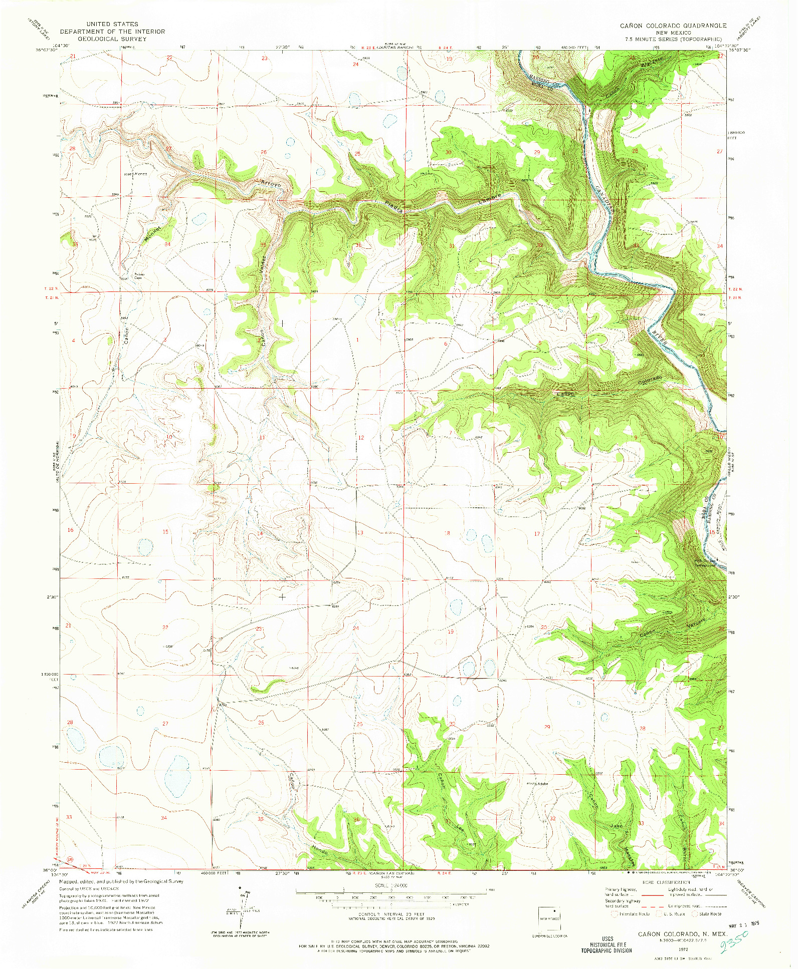 USGS 1:24000-SCALE QUADRANGLE FOR CANON COLORADO, NM 1972
