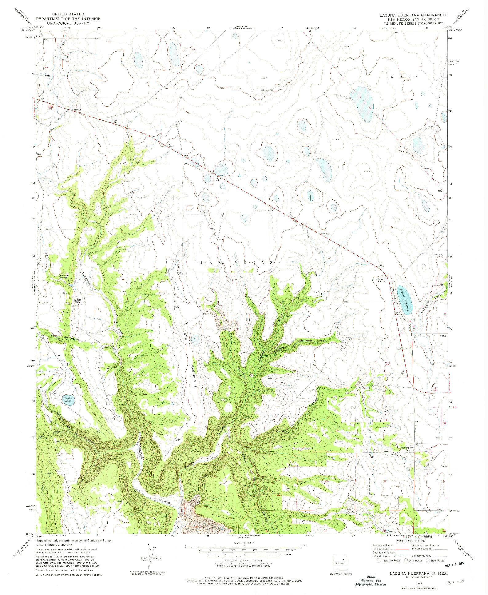 USGS 1:24000-SCALE QUADRANGLE FOR LAGUNA HUERFANA, NM 1971