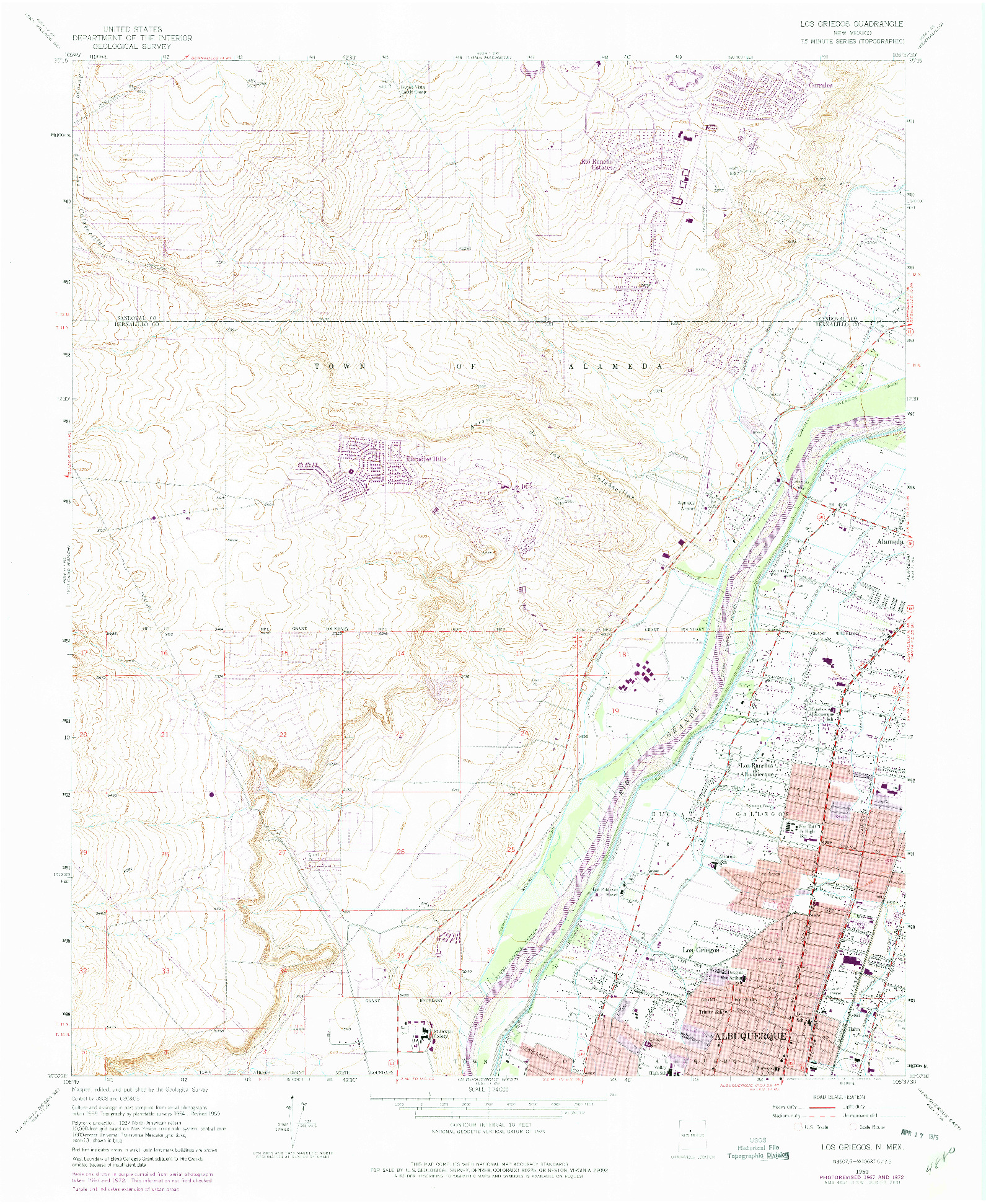 USGS 1:24000-SCALE QUADRANGLE FOR LOS GRIEGOS, NM 1960