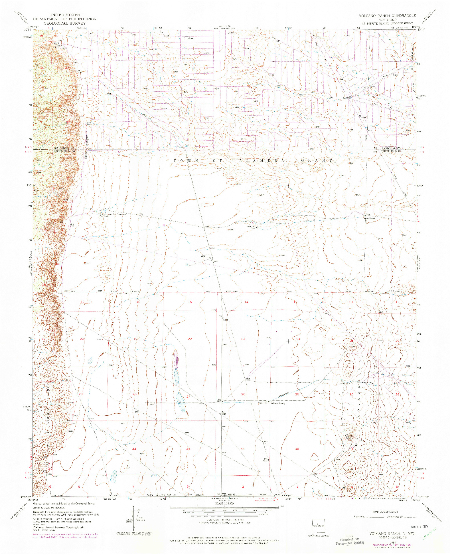 USGS 1:24000-SCALE QUADRANGLE FOR VOLCANO RANCH, NM 1954