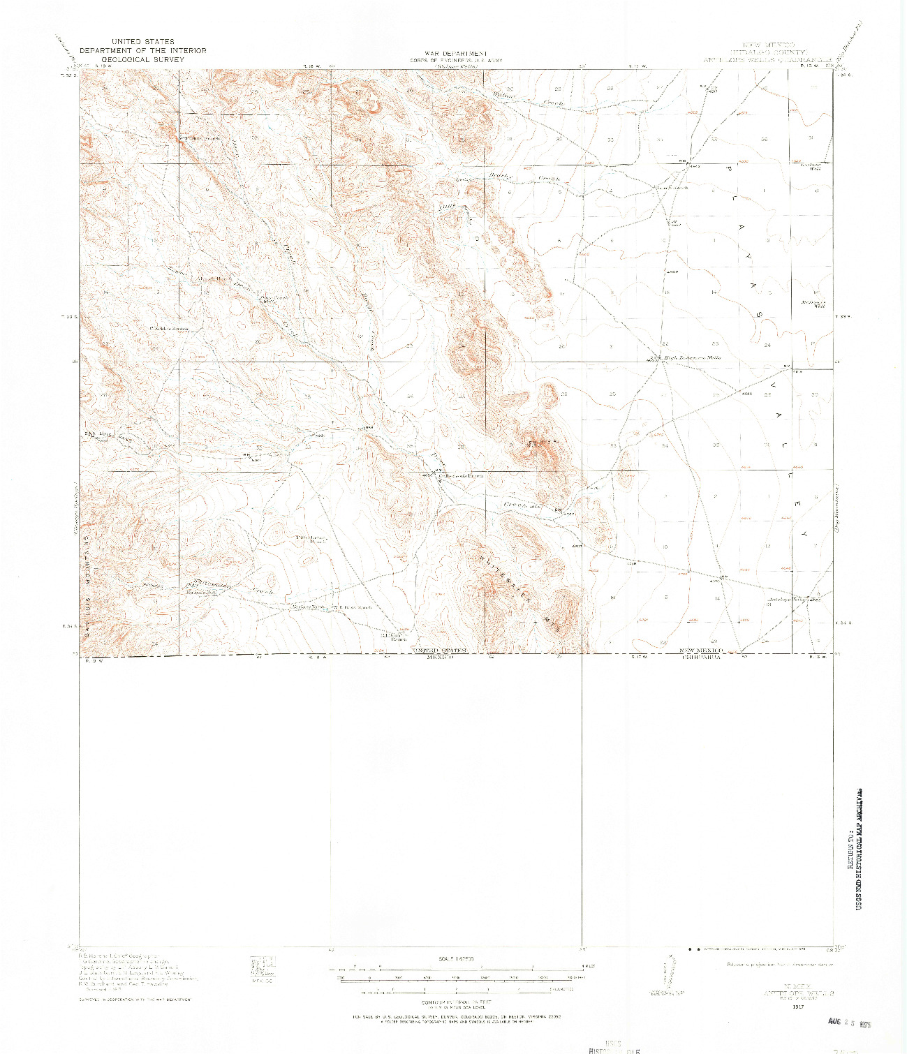 USGS 1:62500-SCALE QUADRANGLE FOR ANTELOPE WELLS, NM 1917