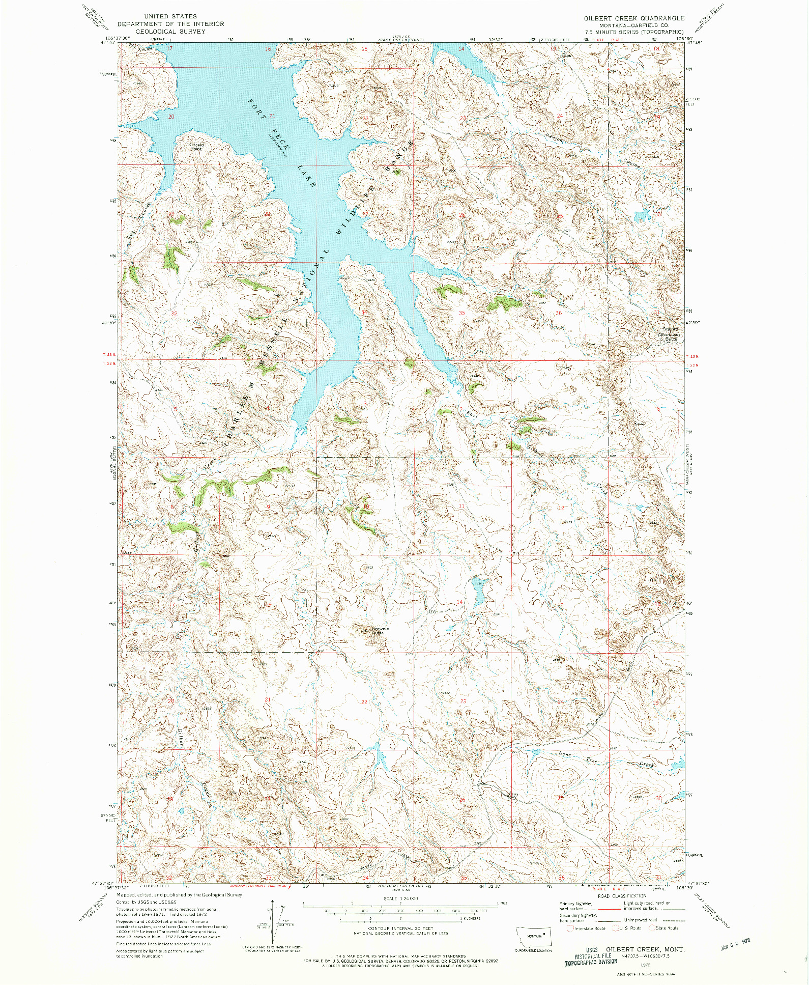 USGS 1:24000-SCALE QUADRANGLE FOR GILBERT CREEK, MT 1972