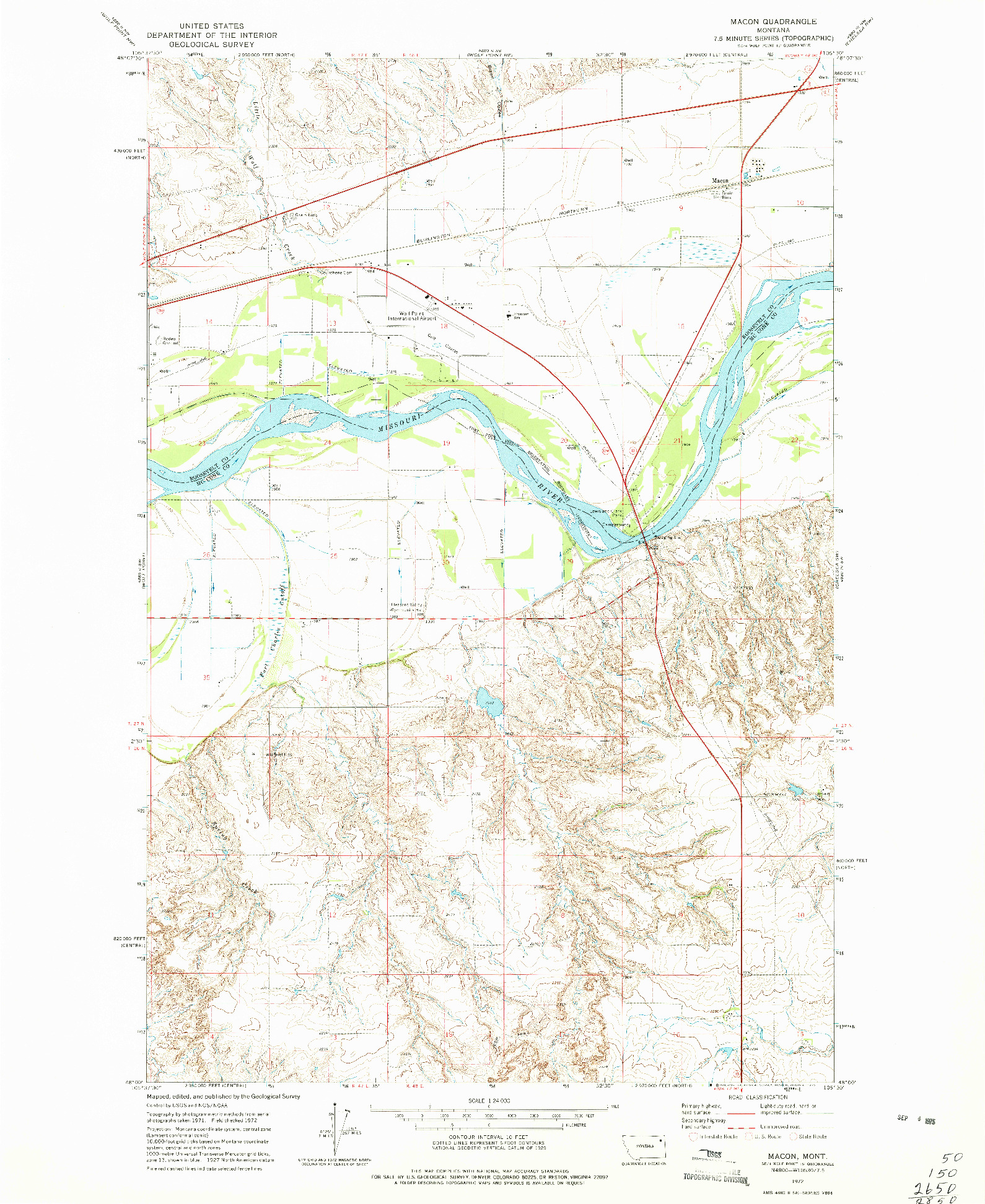 USGS 1:24000-SCALE QUADRANGLE FOR MACON, MT 1972