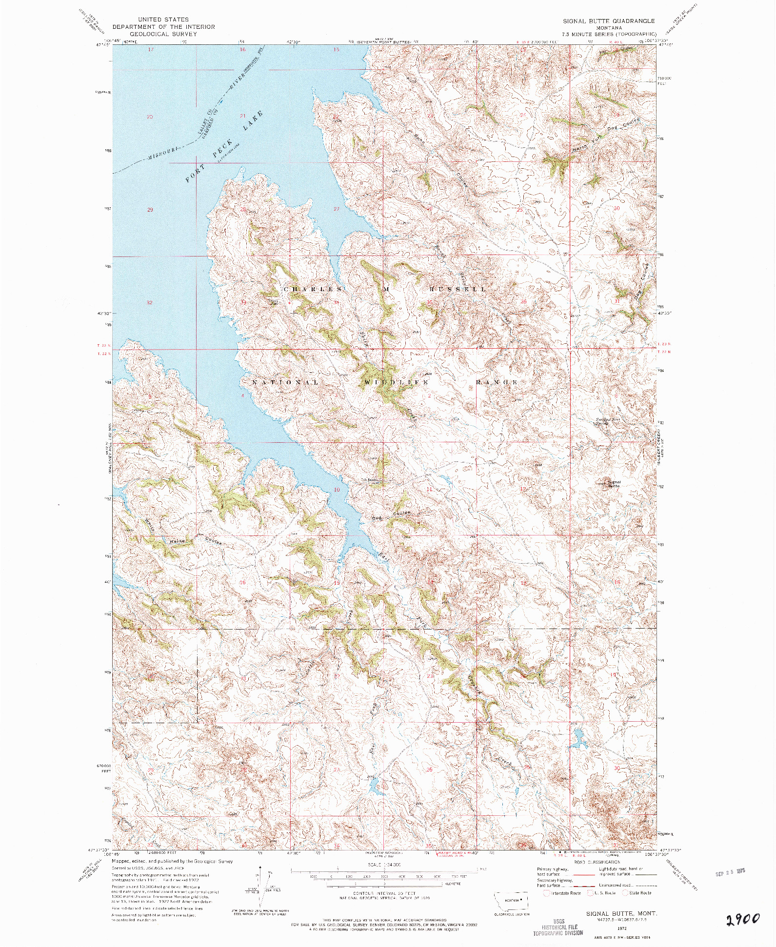 USGS 1:24000-SCALE QUADRANGLE FOR SIGNAL BUTTE, MT 1972