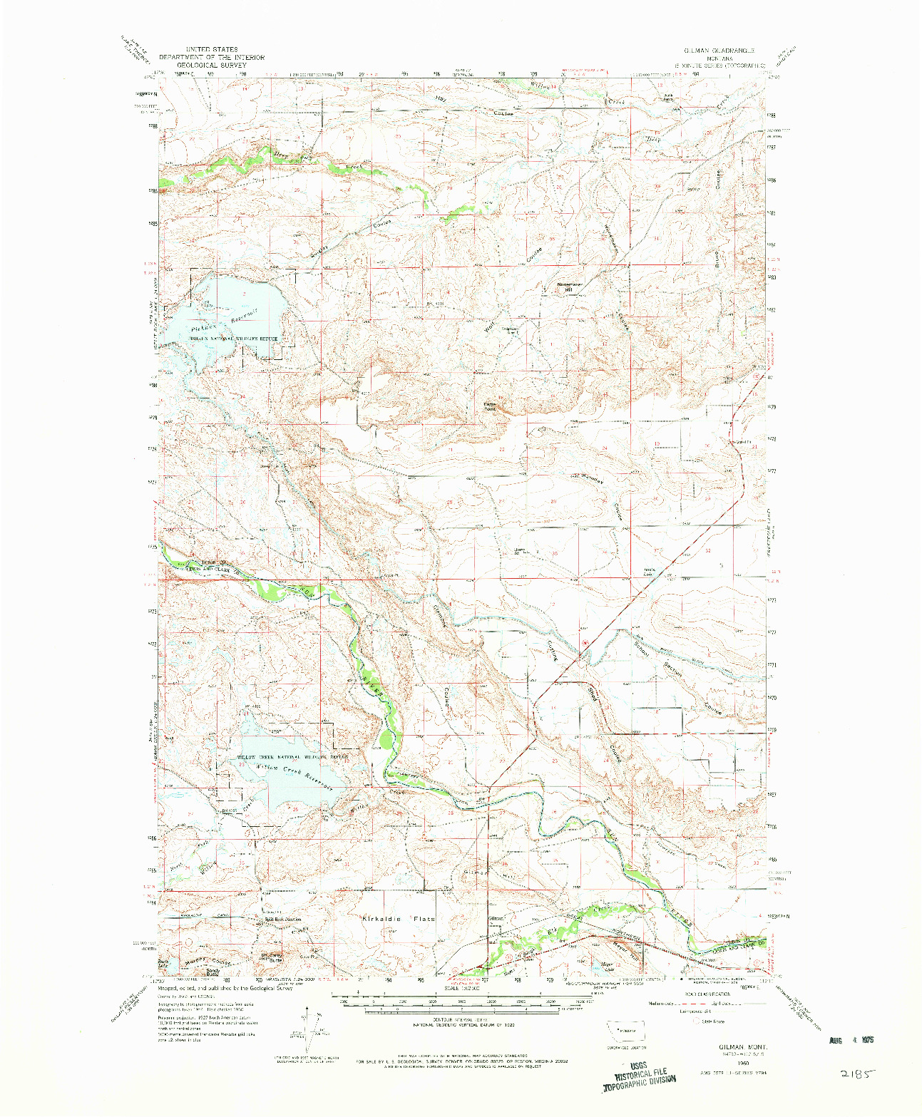 USGS 1:62500-SCALE QUADRANGLE FOR GILMAN, MT 1960