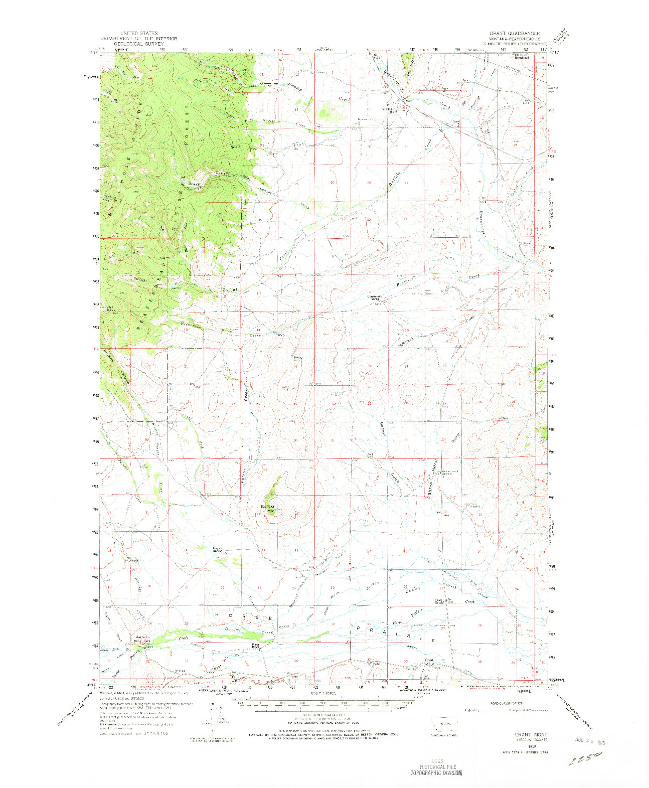 USGS 1:62500-SCALE QUADRANGLE FOR GRANT, MT 1959