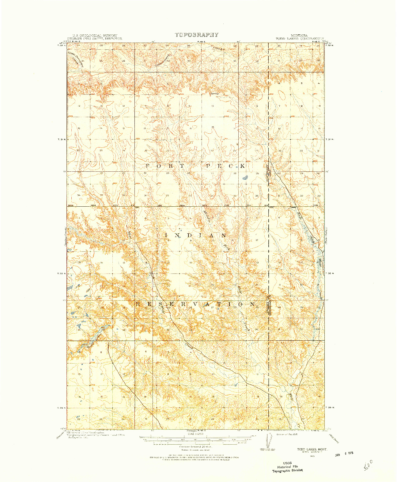 USGS 1:62500-SCALE QUADRANGLE FOR TODD LAKES, MT 1910