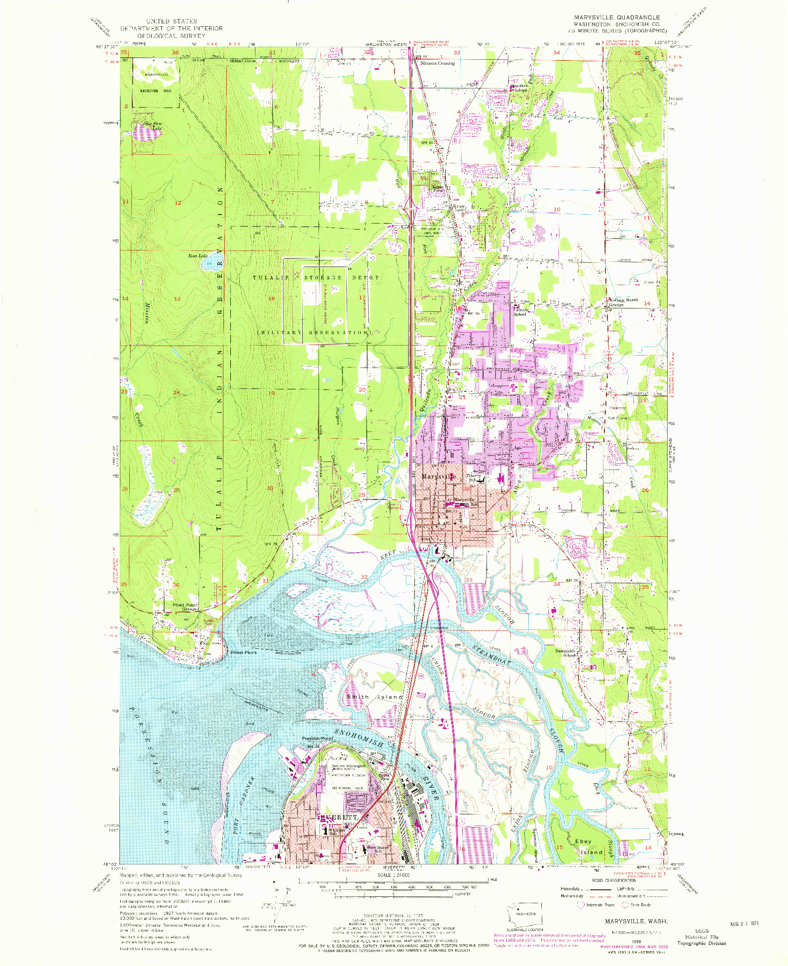 USGS 1:24000-SCALE QUADRANGLE FOR MARYSVILLE, WA 1956