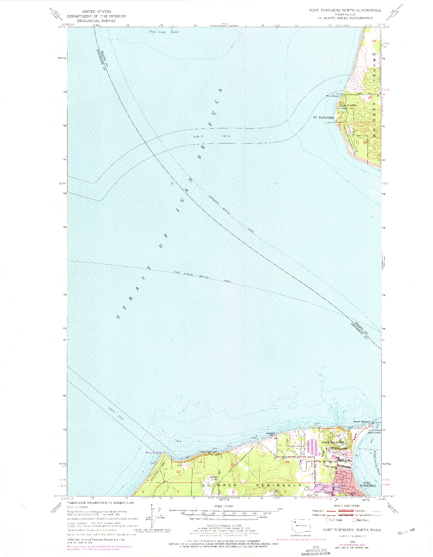USGS 1:24000-SCALE QUADRANGLE FOR PORT TOWNSEND NORTH, WA 1953
