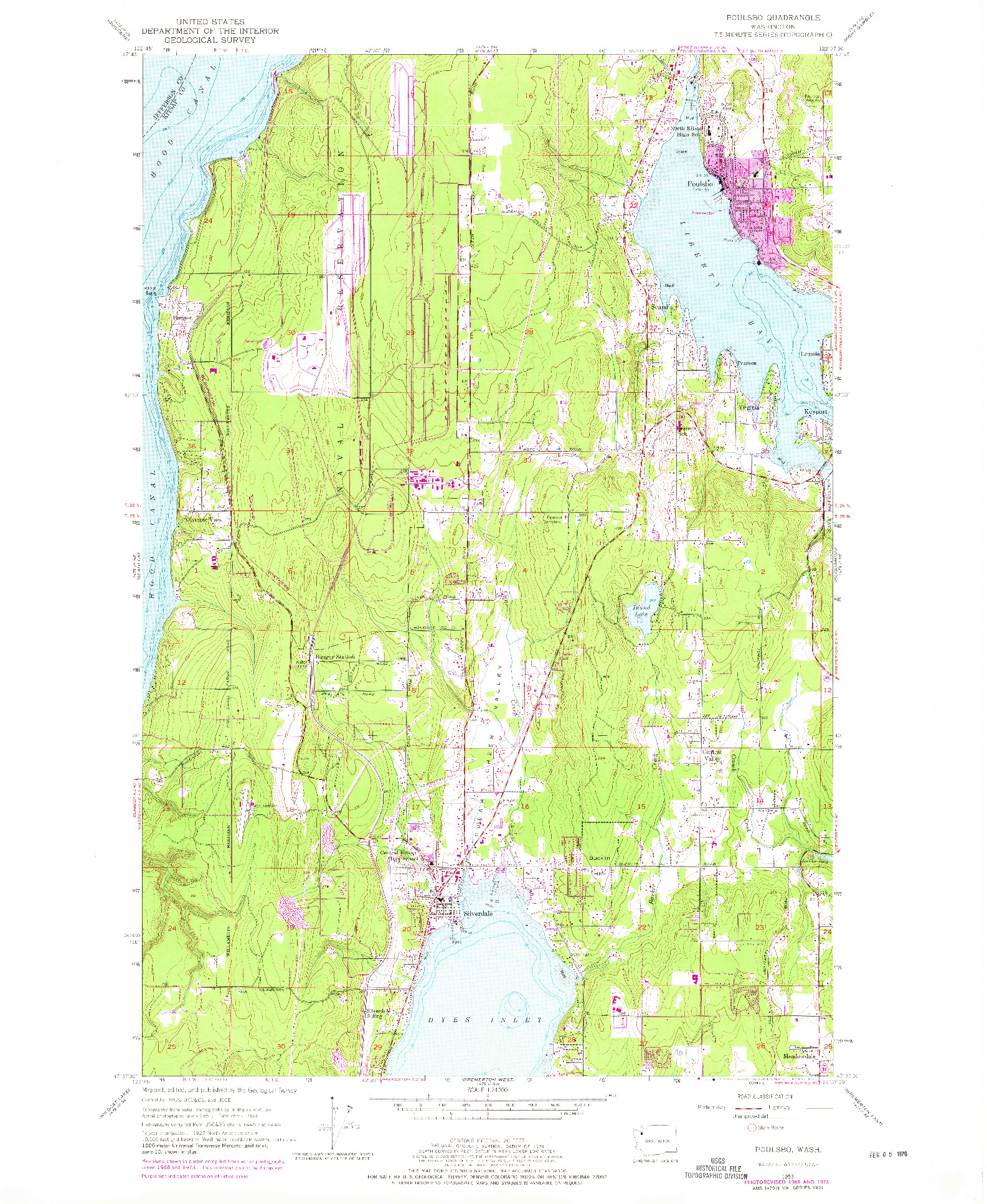 USGS 1:24000-SCALE QUADRANGLE FOR POULSBO, WA 1953