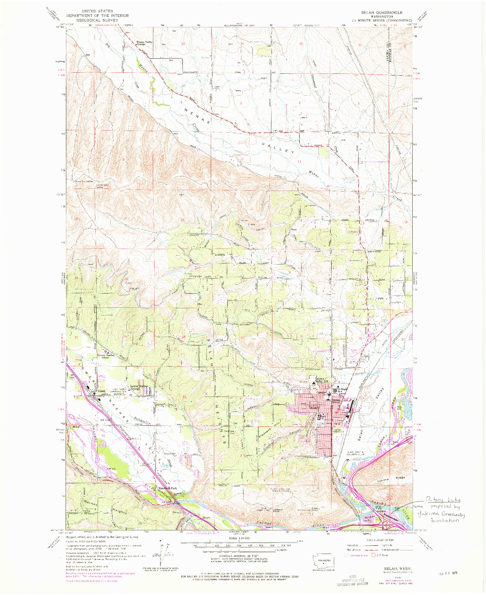 USGS 1:24000-SCALE QUADRANGLE FOR SELAH, WA 1958