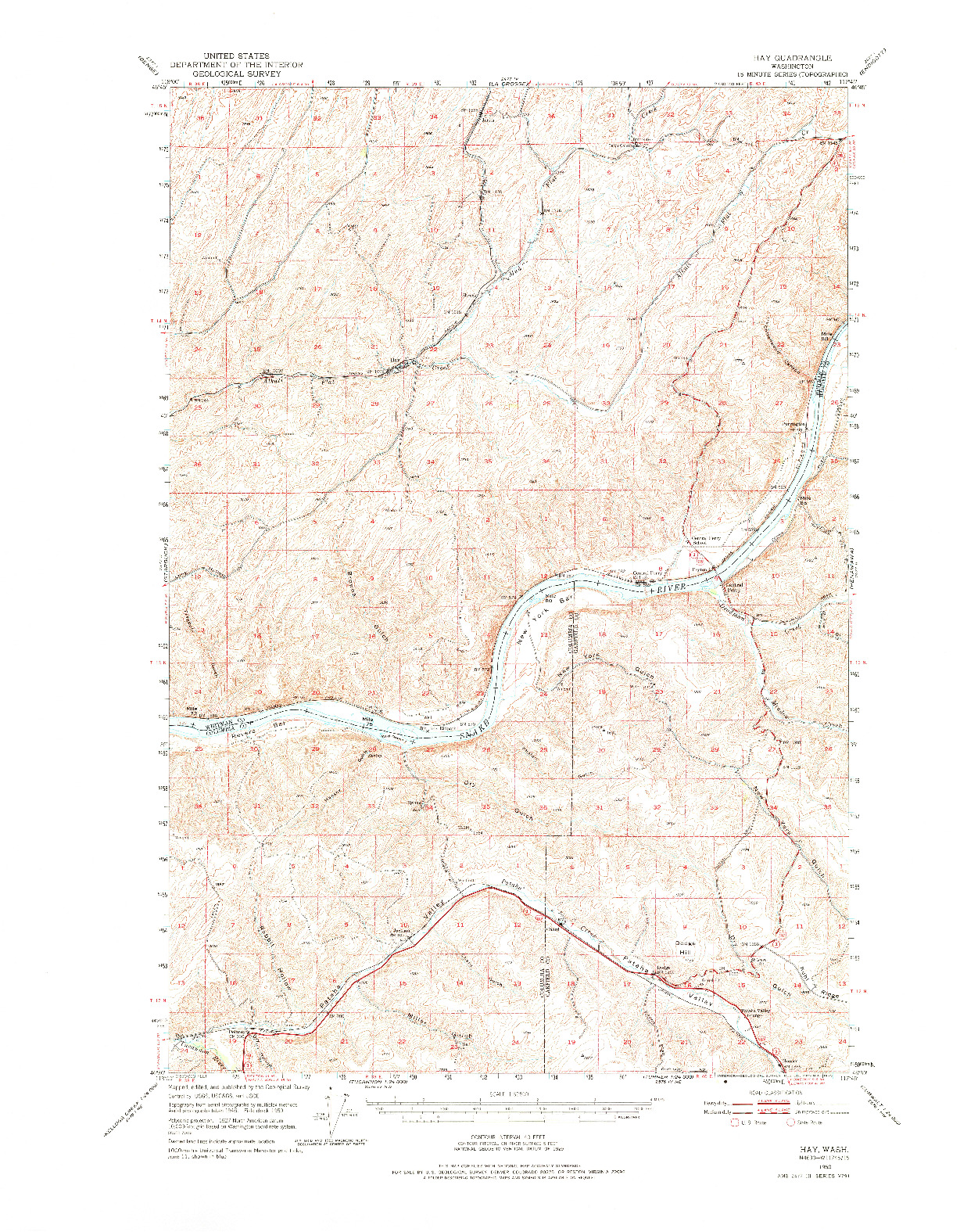 USGS 1:62500-SCALE QUADRANGLE FOR HAY, WA 1950