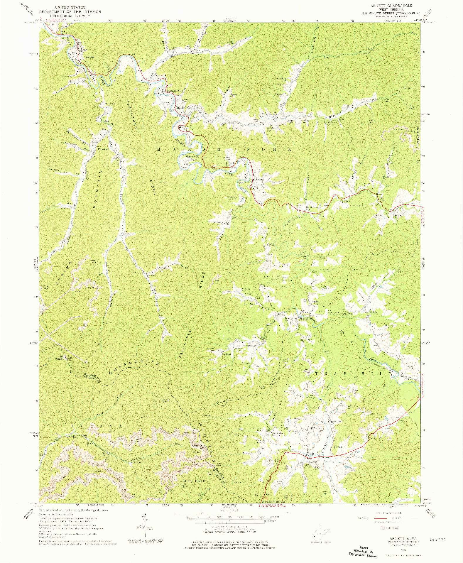 USGS 1:24000-SCALE QUADRANGLE FOR ARNETT, WV 1964