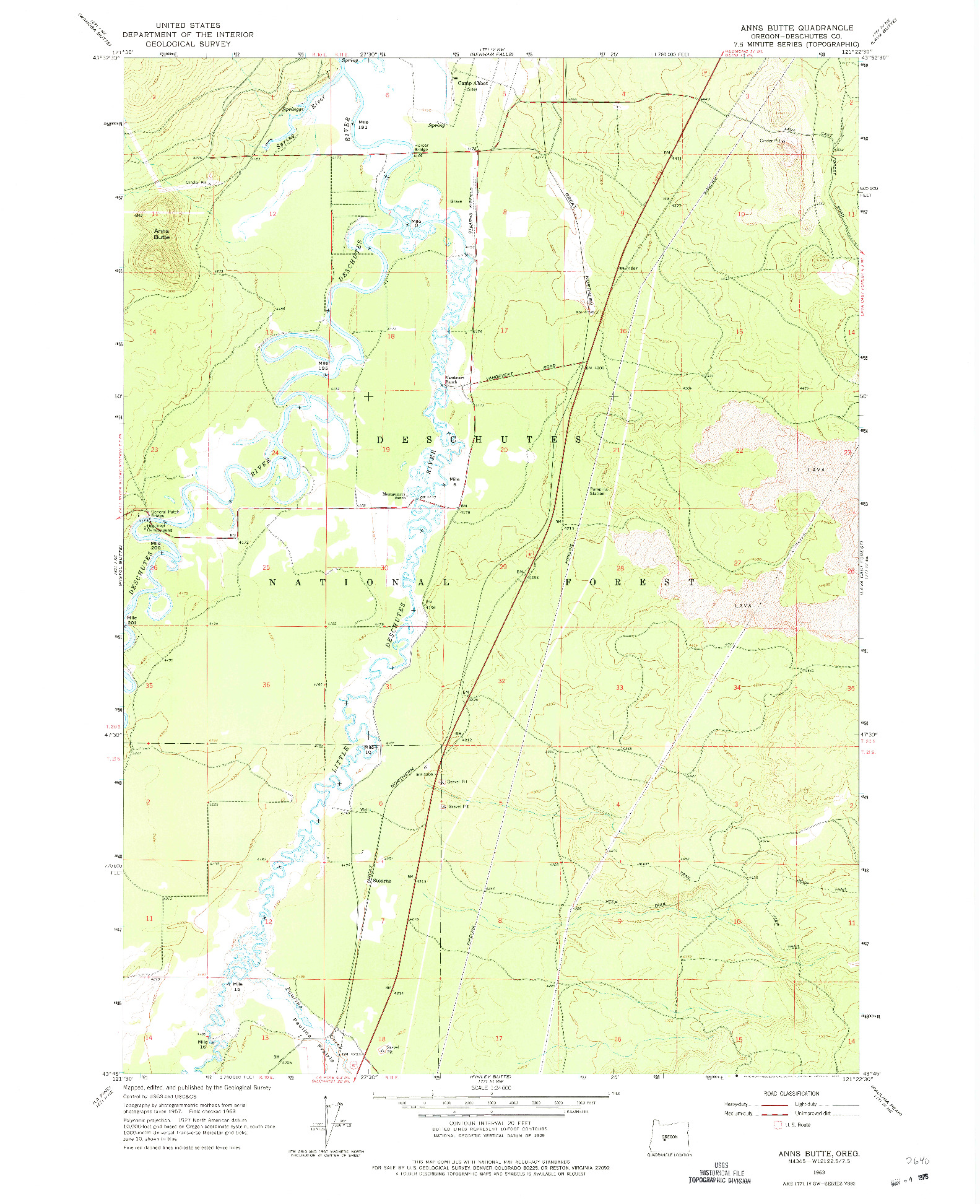 USGS 1:24000-SCALE QUADRANGLE FOR ANNS BUTTE, OR 1963