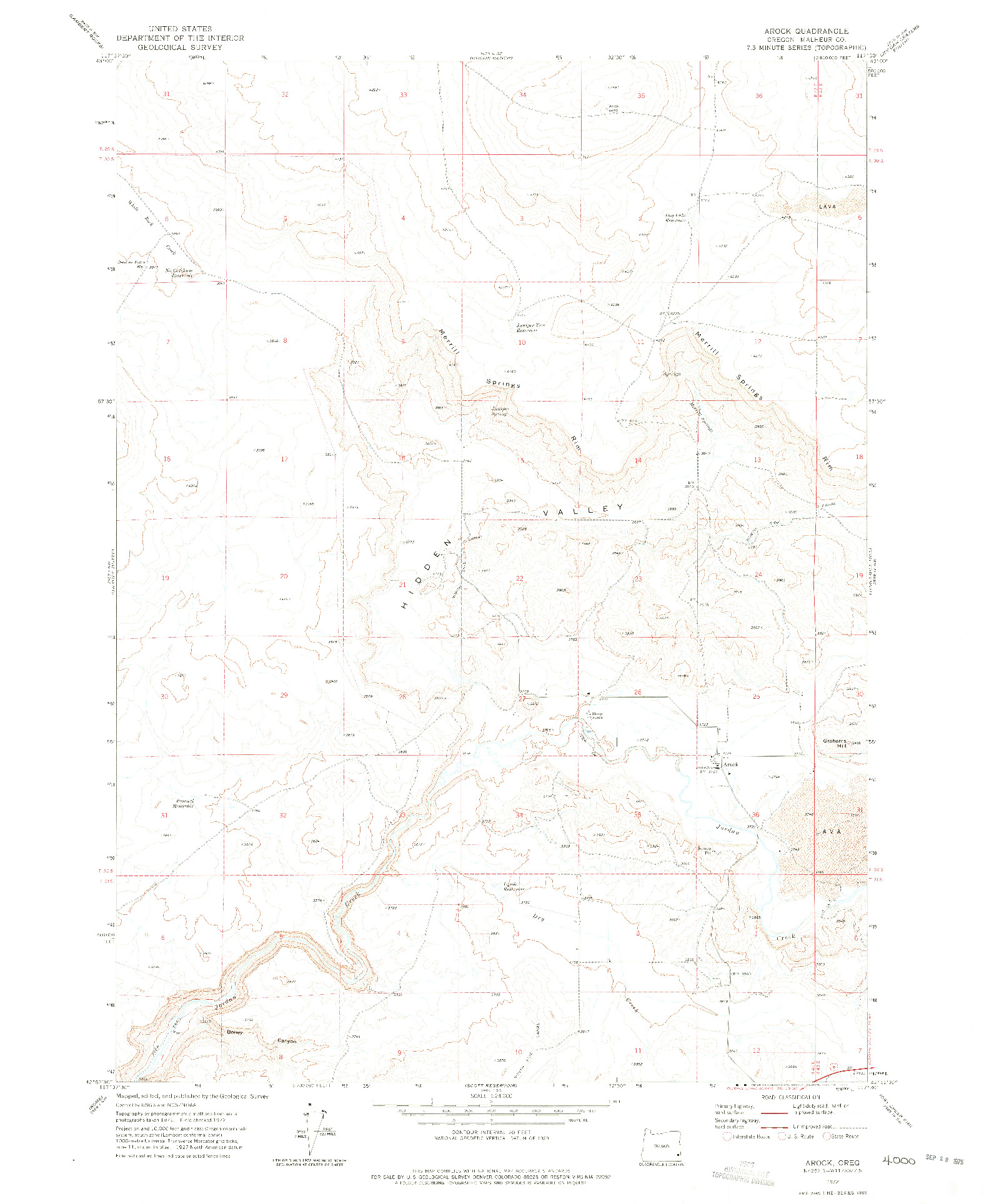 USGS 1:24000-SCALE QUADRANGLE FOR AROCK, OR 1972