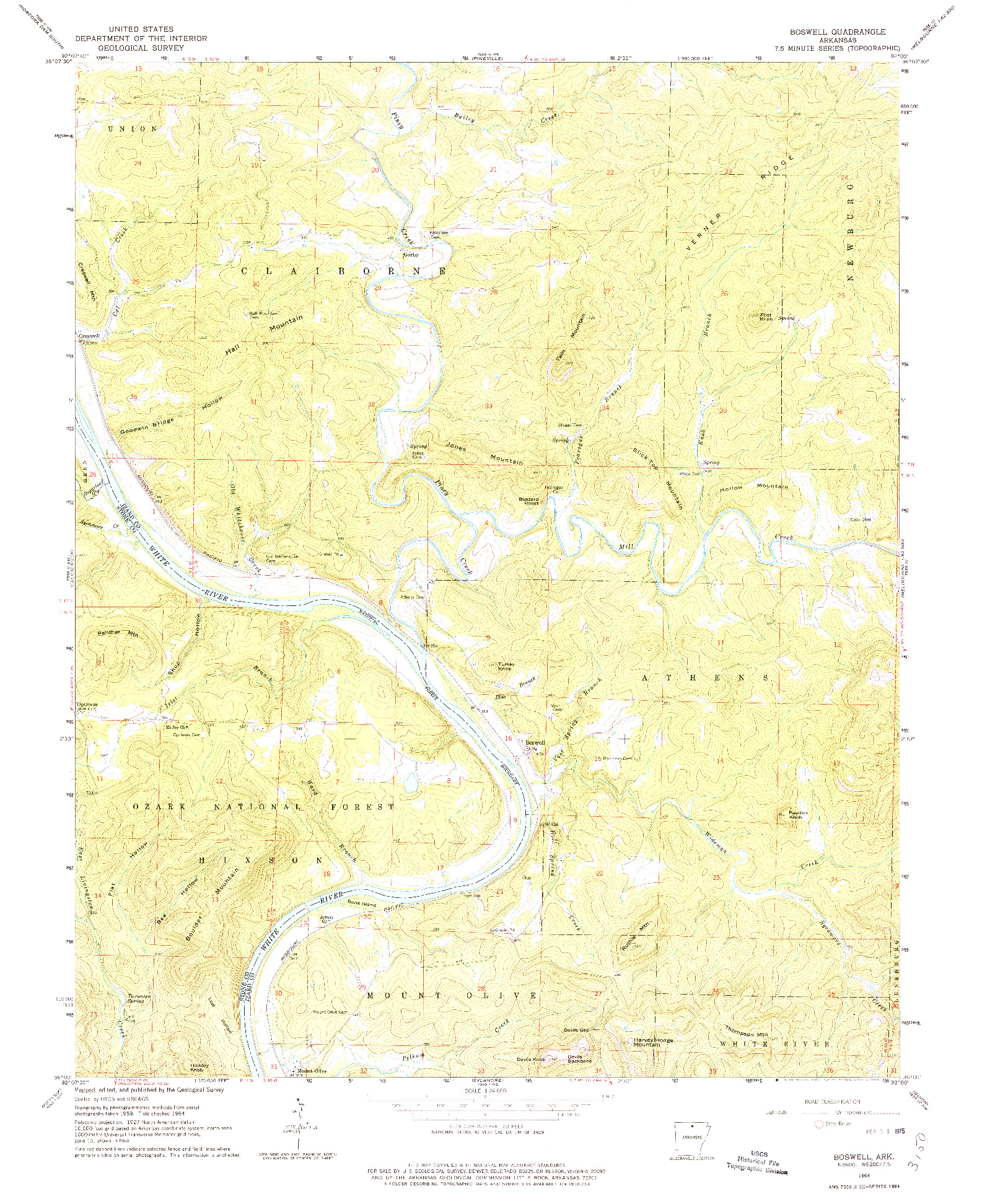 USGS 1:24000-SCALE QUADRANGLE FOR BOSWELL, AR 1964